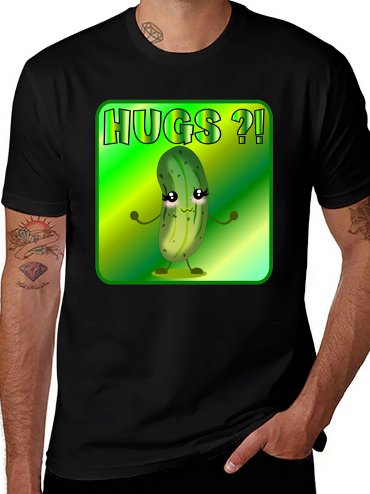 Hugs Pickle Graphic Tee - Black Unisex T-Shirt
