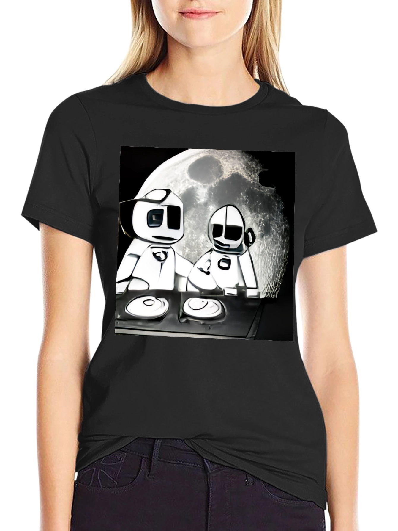 Robo DJ Moonscape Black T-Shirt