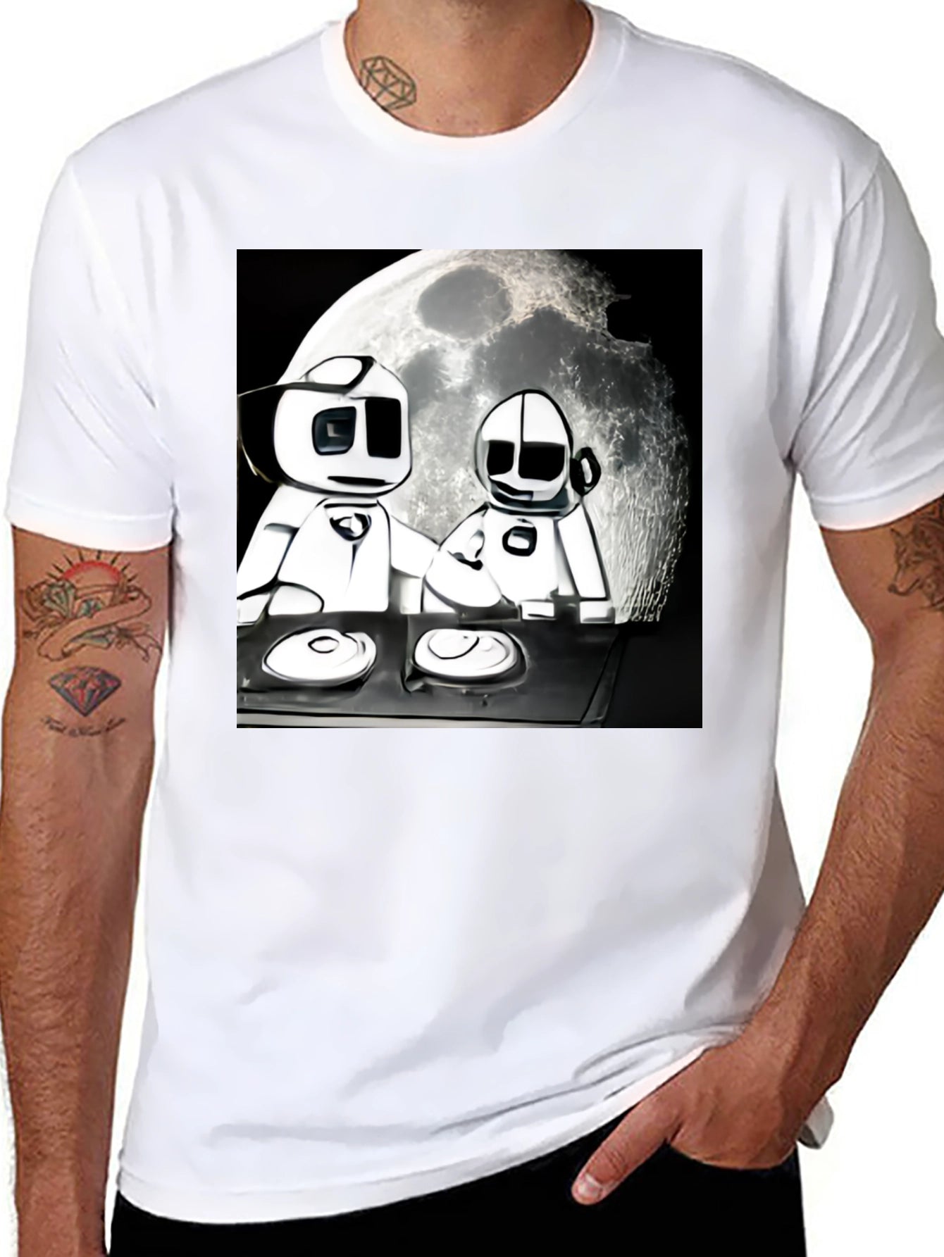 Robo DJ Moonscape Black T-Shirt