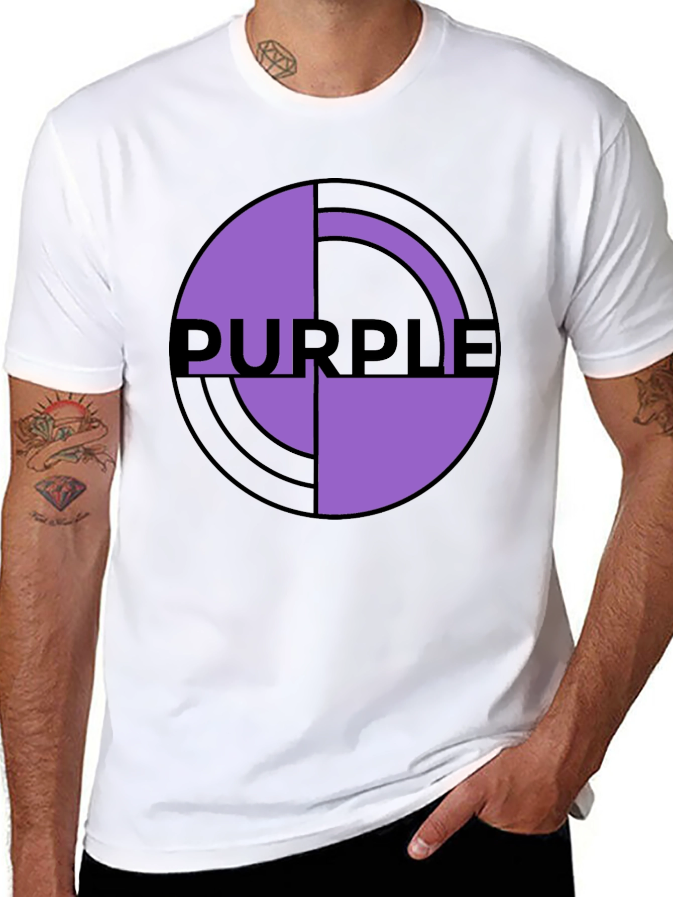 Purple Graphic Print T-Shirt