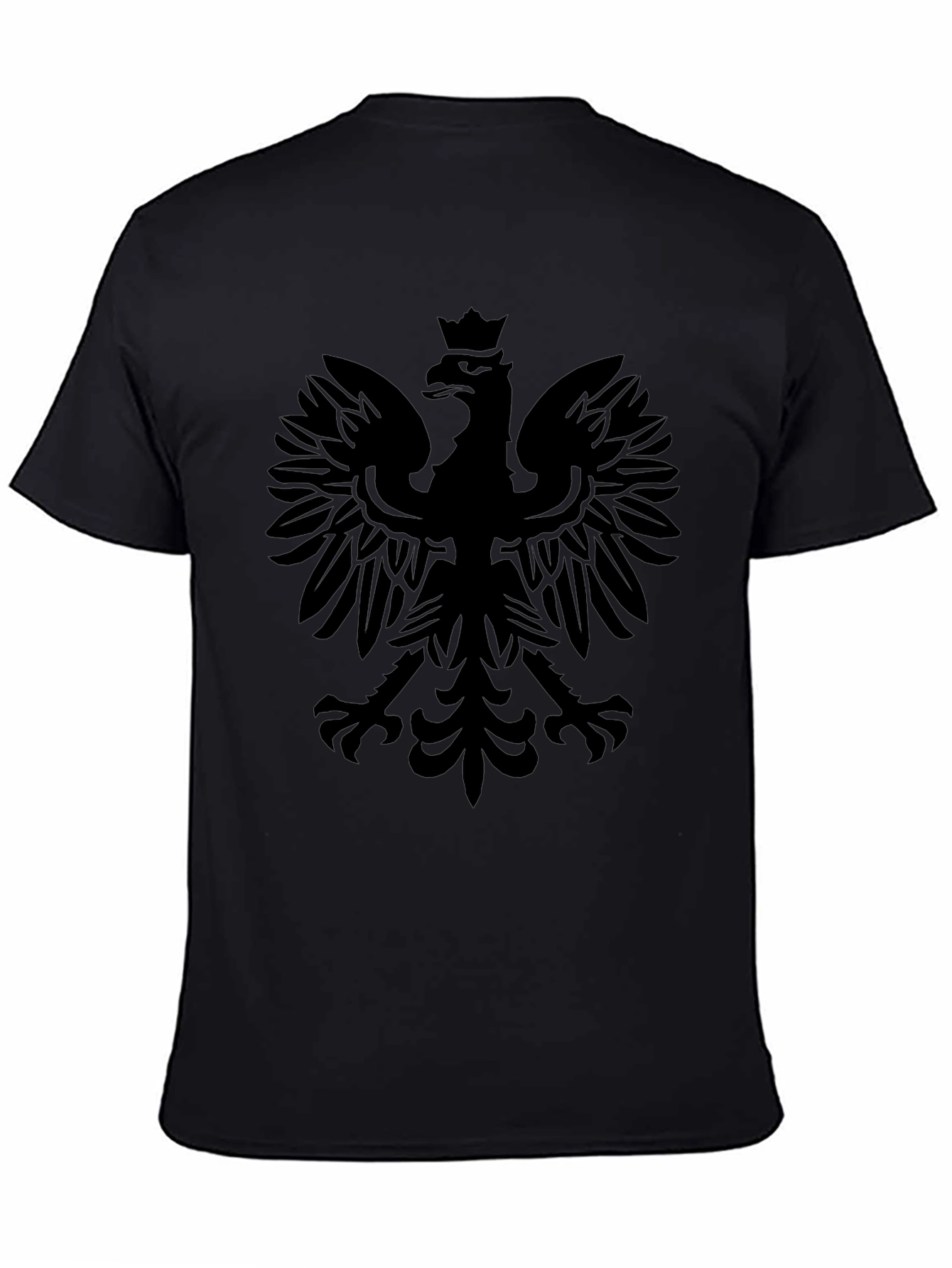 Mens Black Polish Eagle Graphic T-Shirt