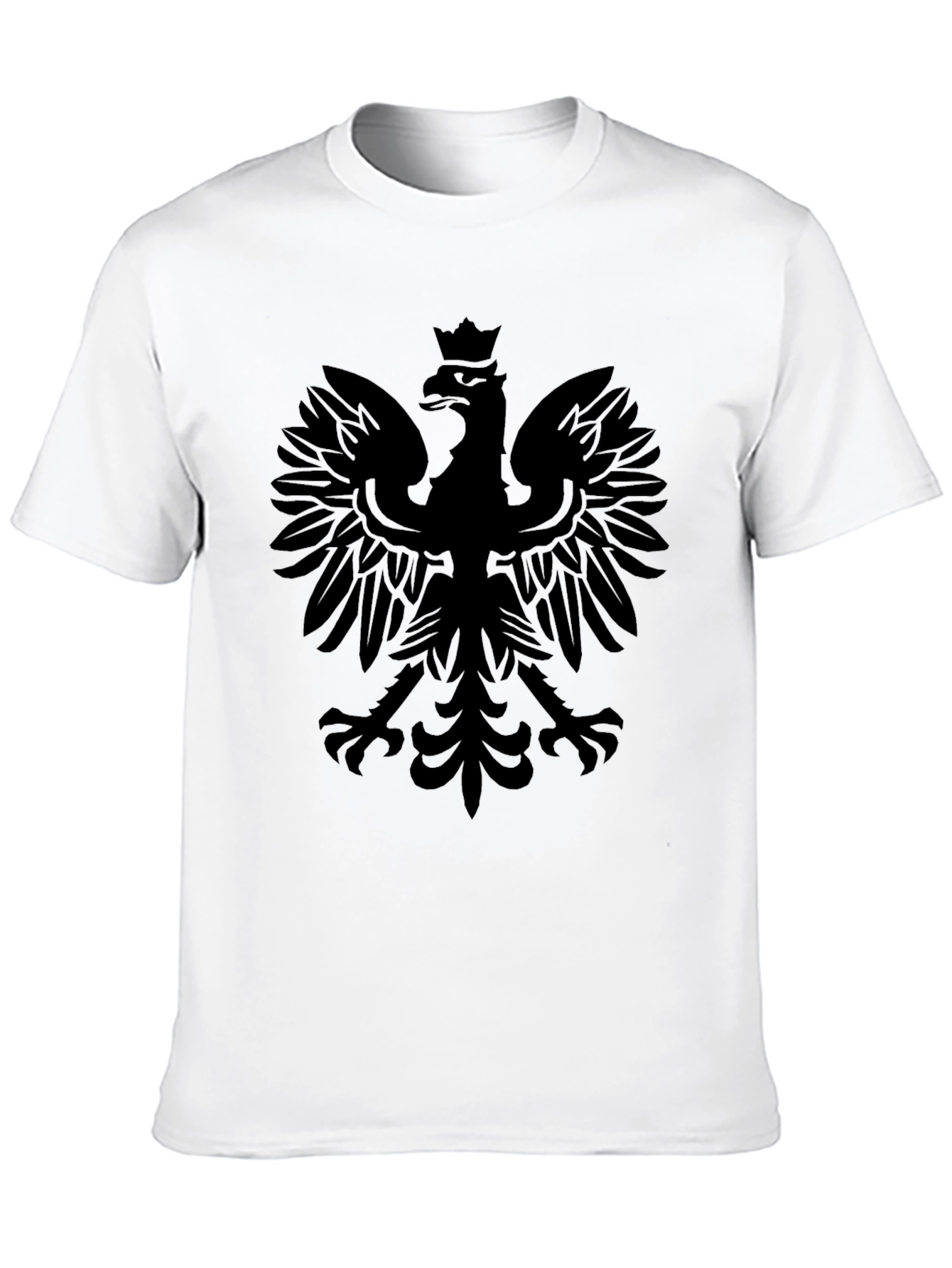 Mens Black Polish Eagle Graphic T-Shirt