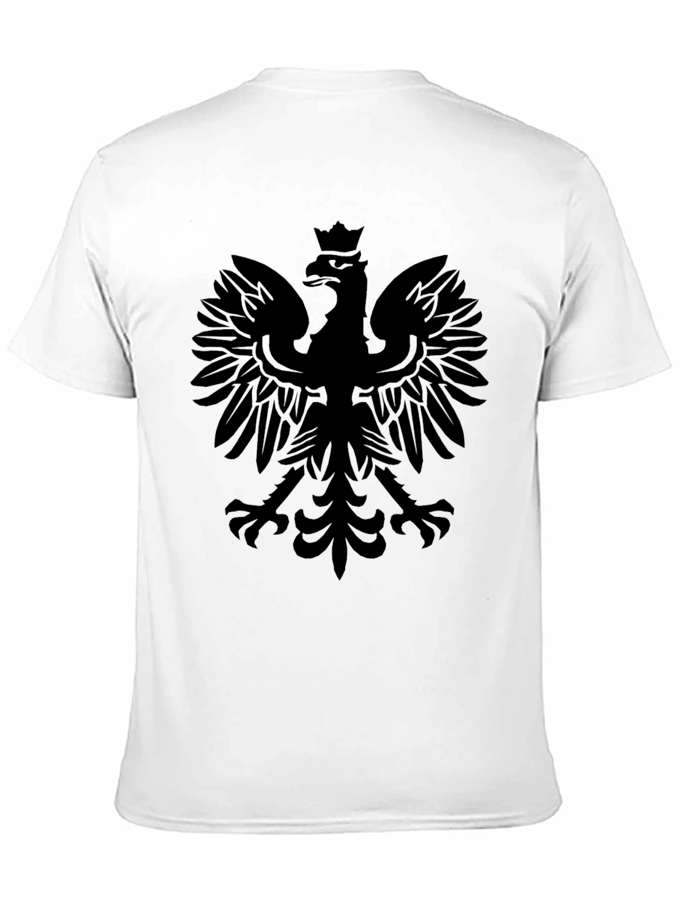 Mens Black Polish Eagle Graphic T-Shirt