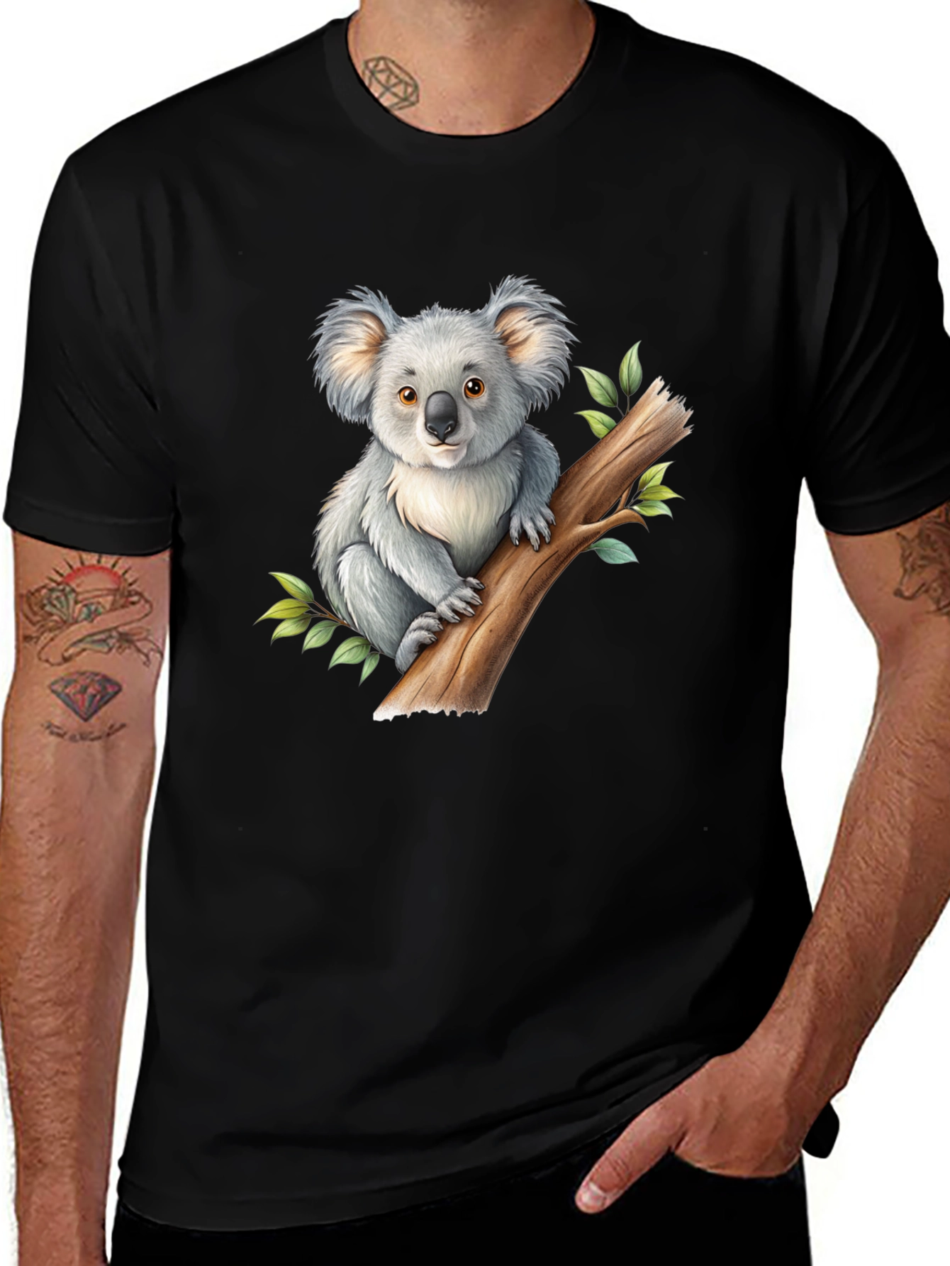 Koala Graphic Black T-Shirt