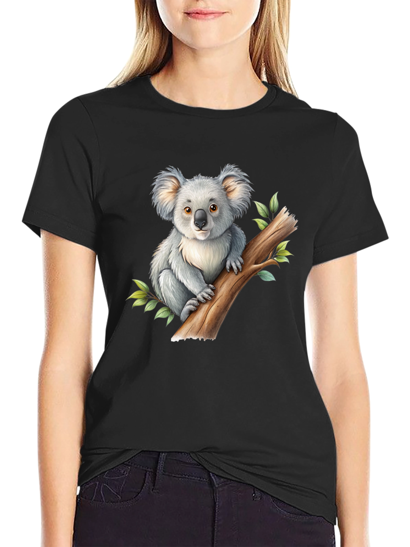 Koala Graphic Black T-Shirt