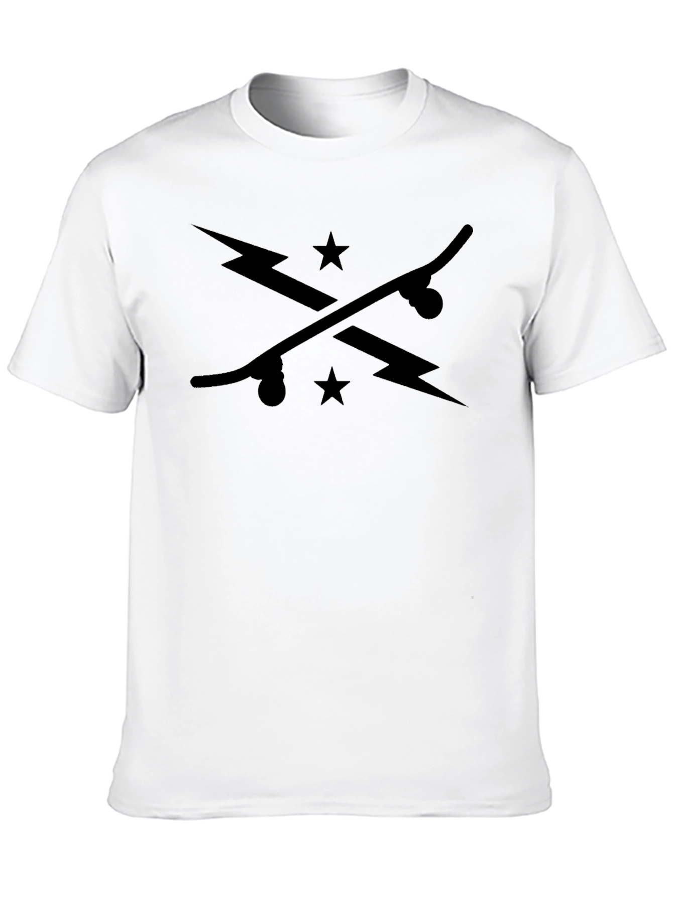 Skate & Stars Graphic Tee - Black Cotton