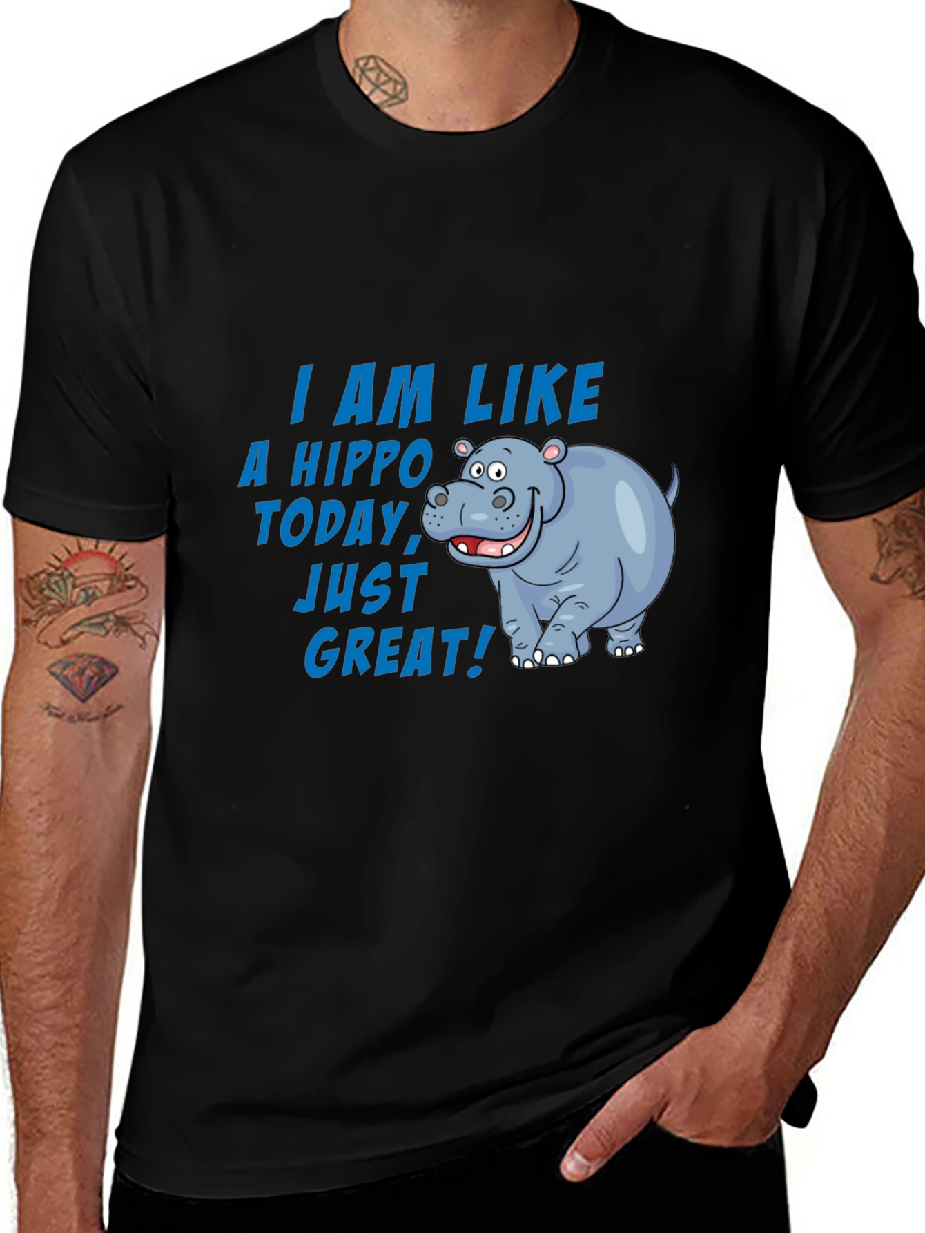 Hippo Today T-Shirt - Great Mood Graphic Tee
