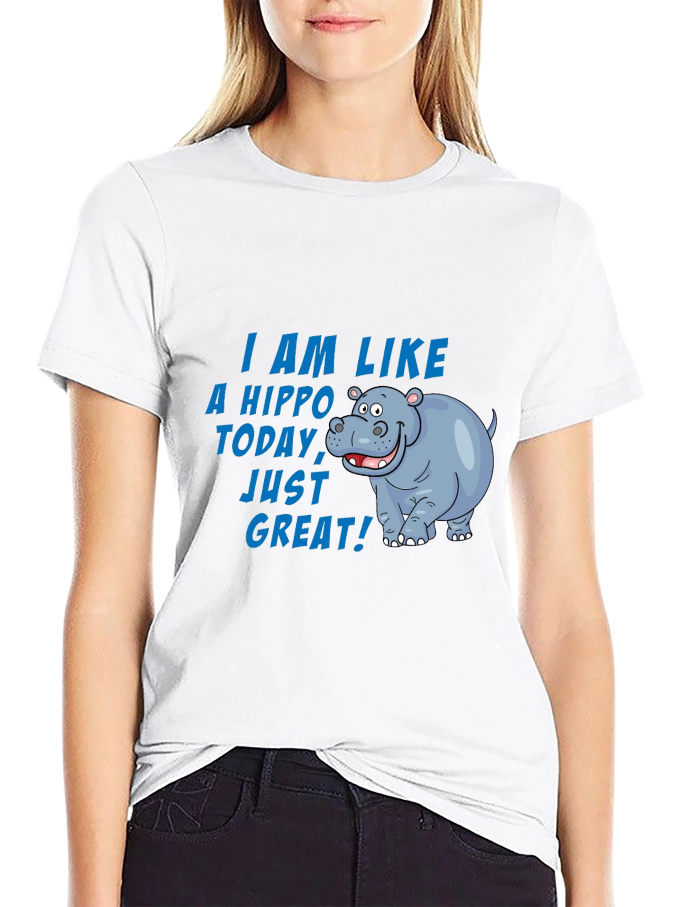 Hippo Today T-Shirt - Great Mood Graphic Tee