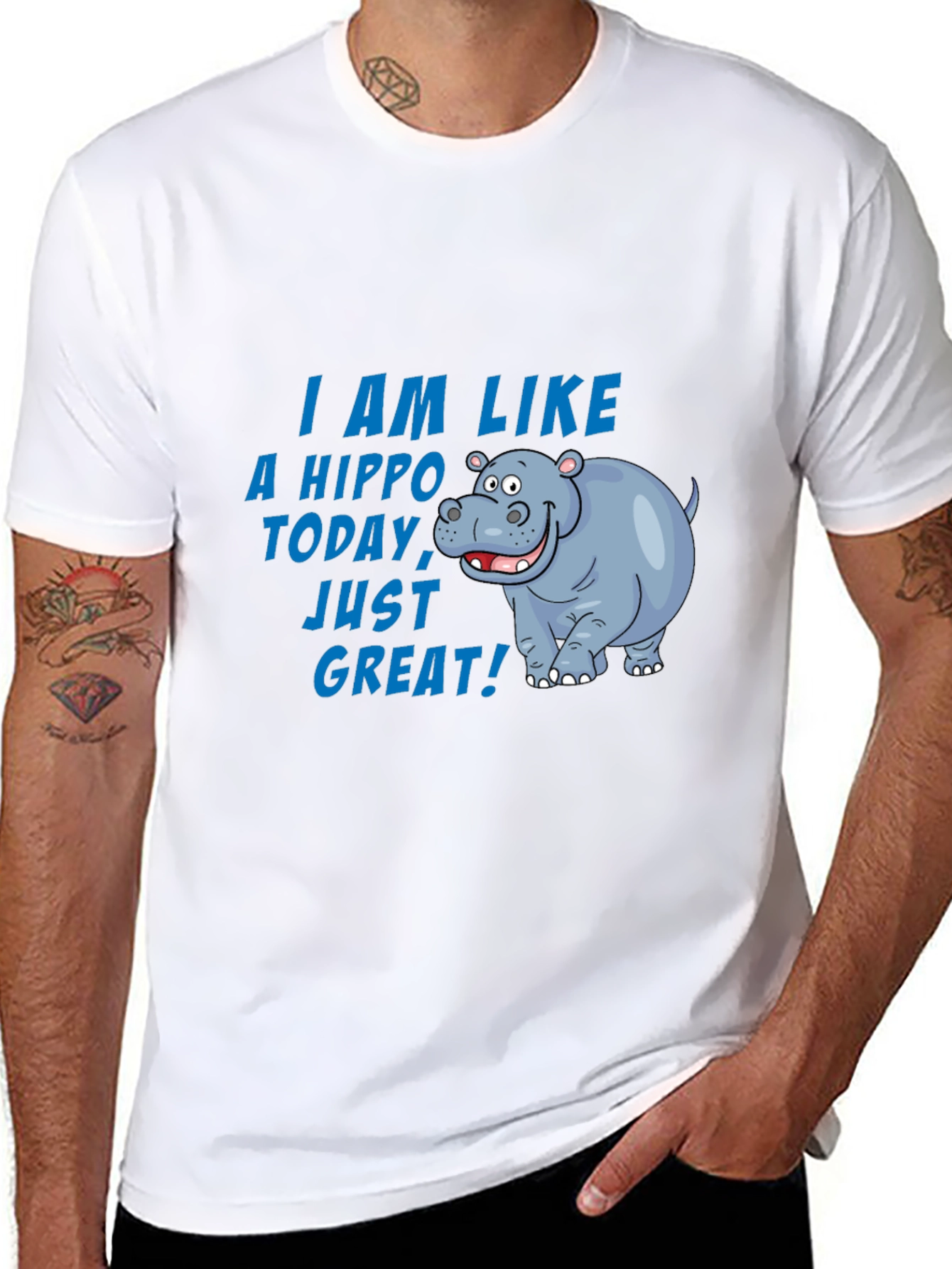 Hippo Today T-Shirt - Great Mood Graphic Tee