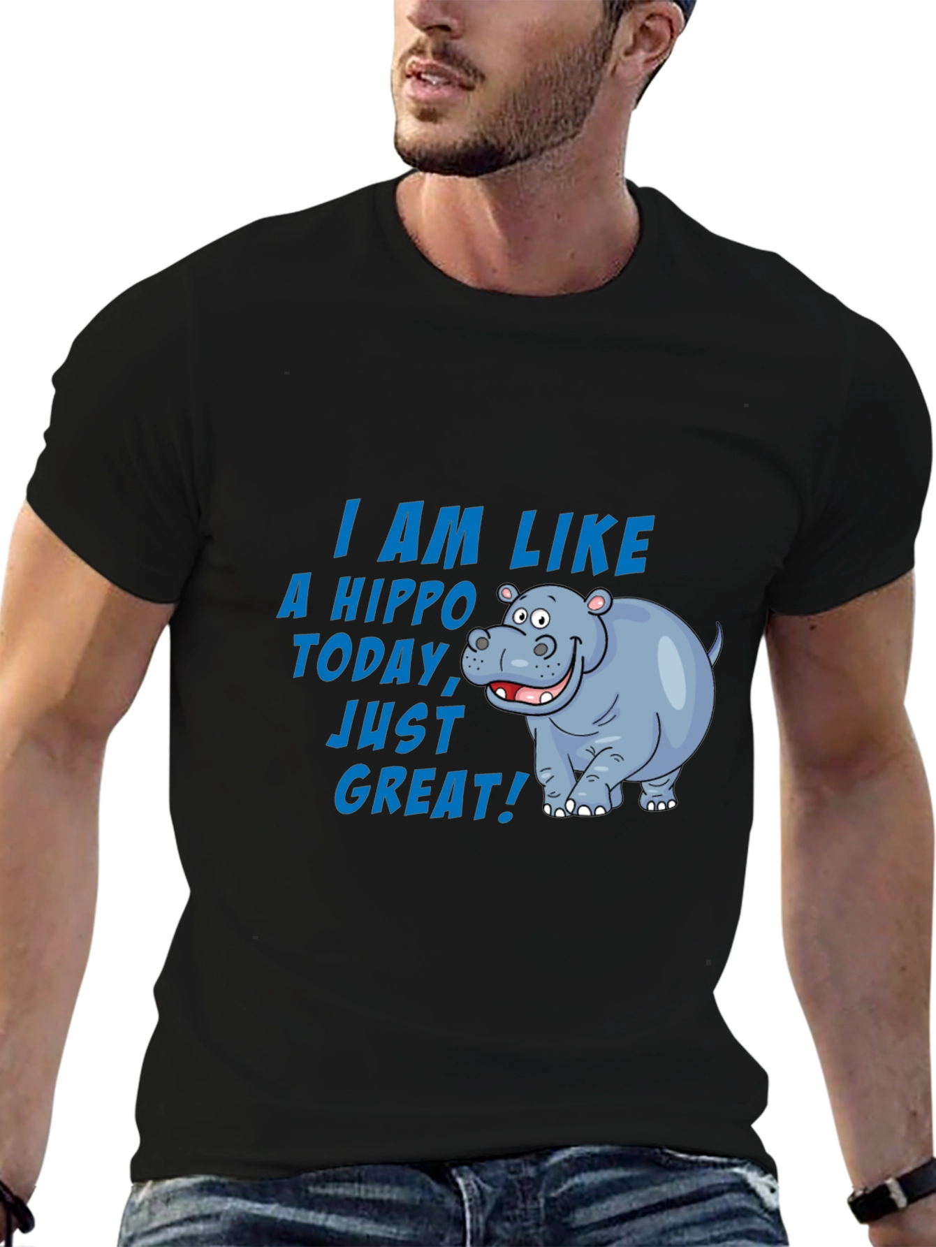 Hippo Today T-Shirt - Great Mood Graphic Tee