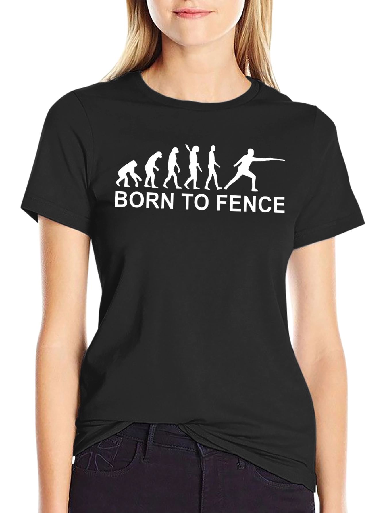 Born to Fence Black T-Shirt Evolution Design