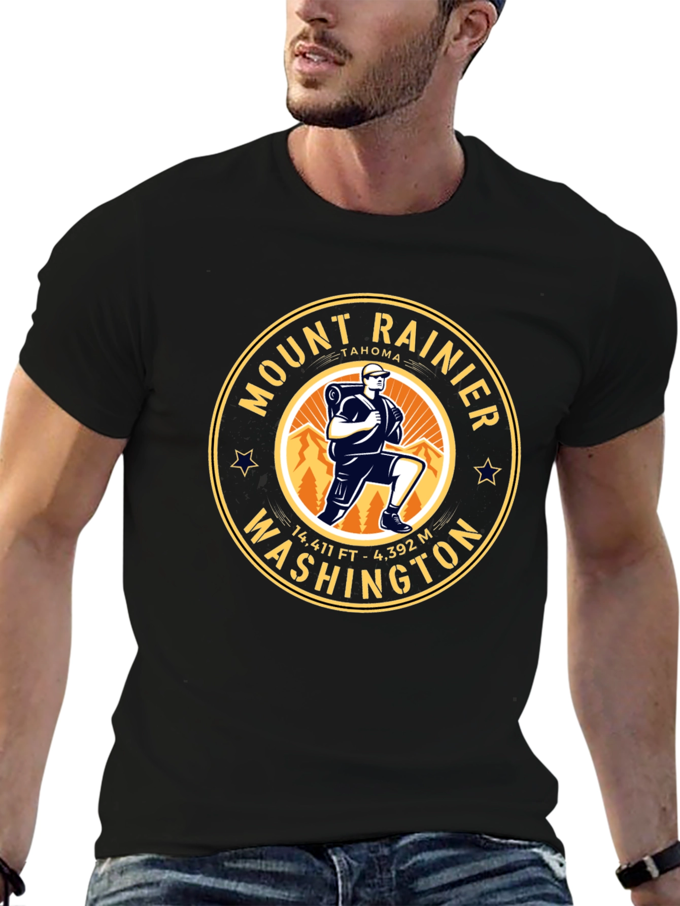 Mount Rainier Hiking T-Shirt - Washington Souvenir Tee