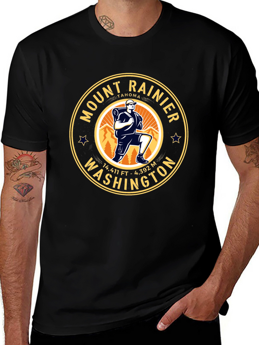 Mount Rainier Hiking T-Shirt - Washington Souvenir Tee