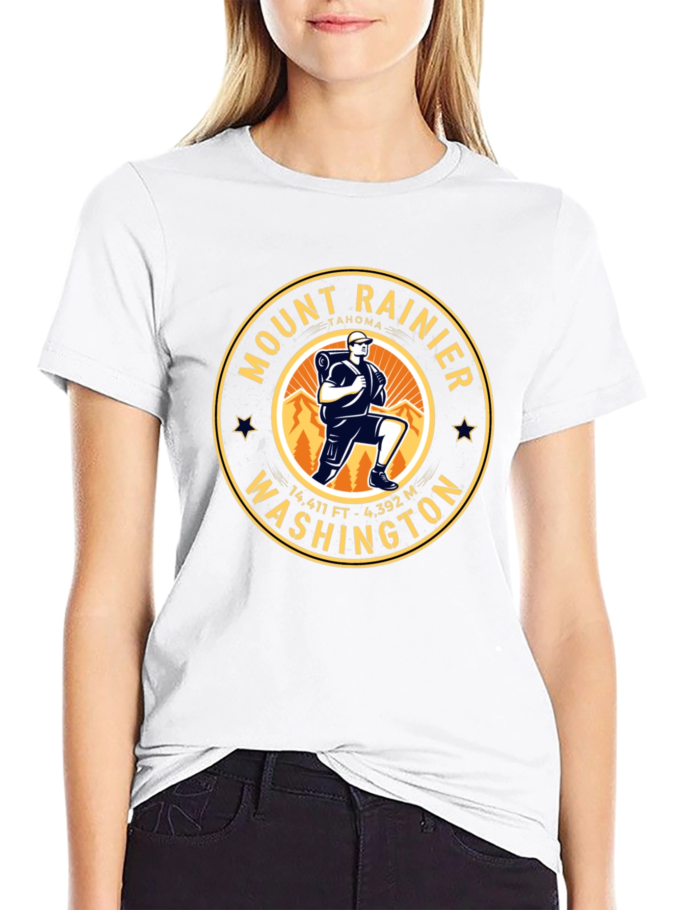 Mount Rainier Hiking T-Shirt - Washington Souvenir Tee