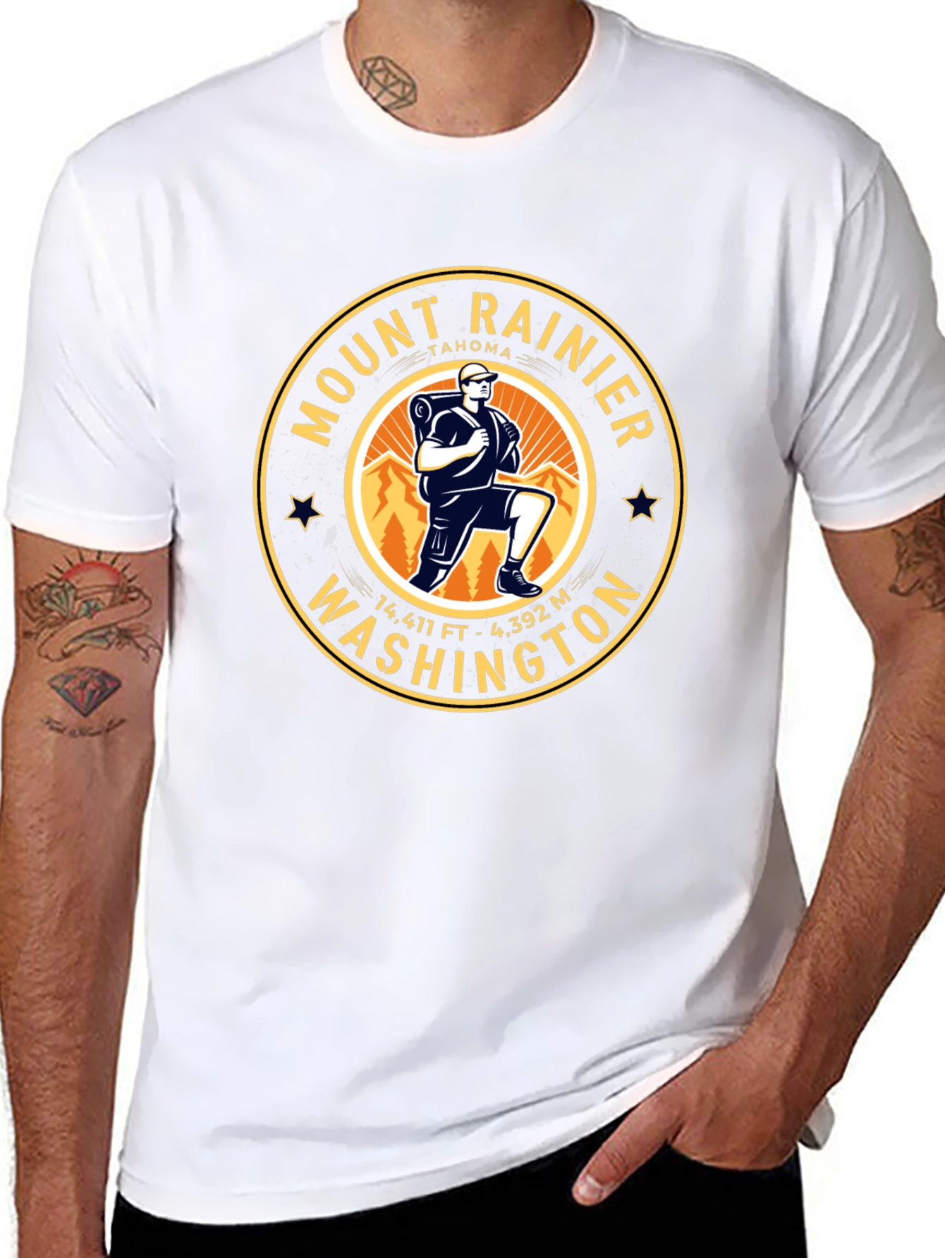 Mount Rainier Hiking T-Shirt - Washington Souvenir Tee