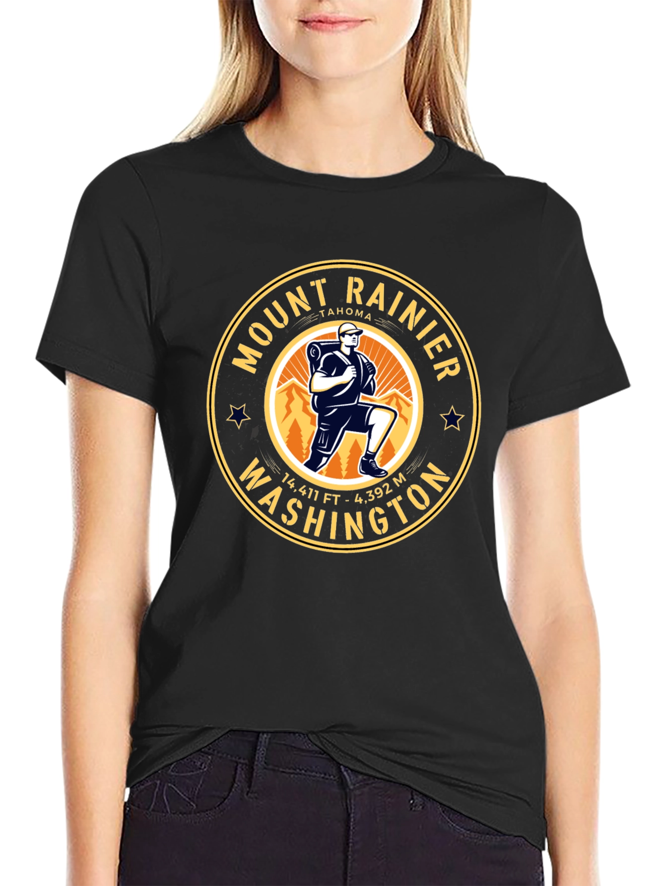Mount Rainier Hiking T-Shirt - Washington Souvenir Tee