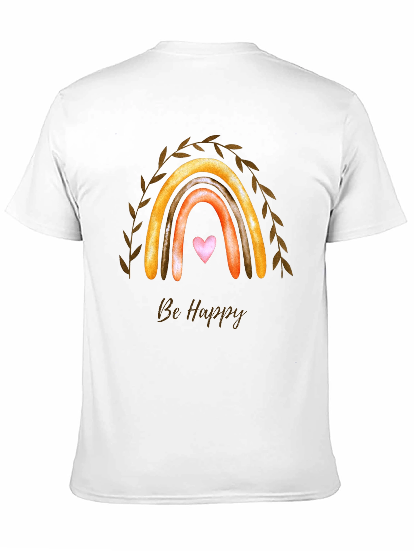 Be Happy Rainbow Graphic T-Shirt