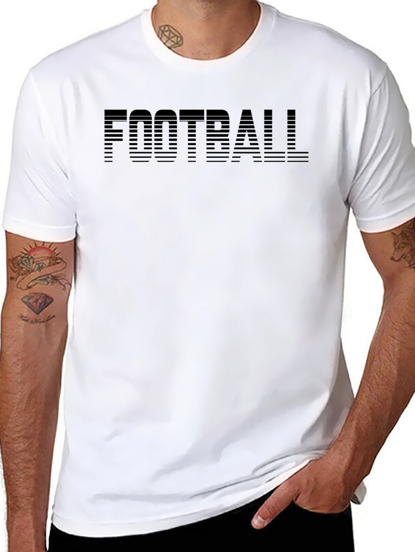 Black Football Graphic Tee - Sport Casual Shirt