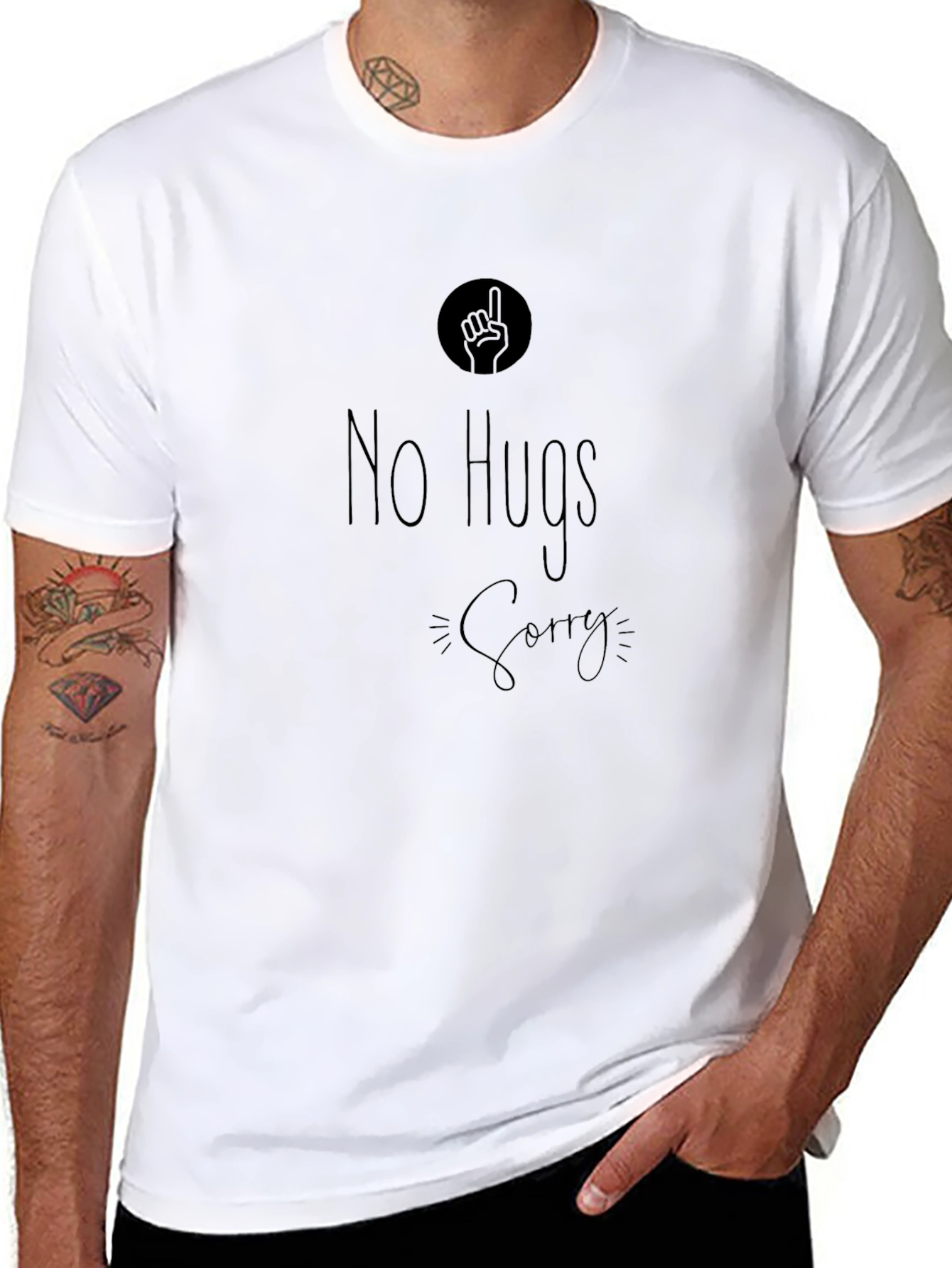 No Hugs Sorry Graphic Tee - Black T-Shirt