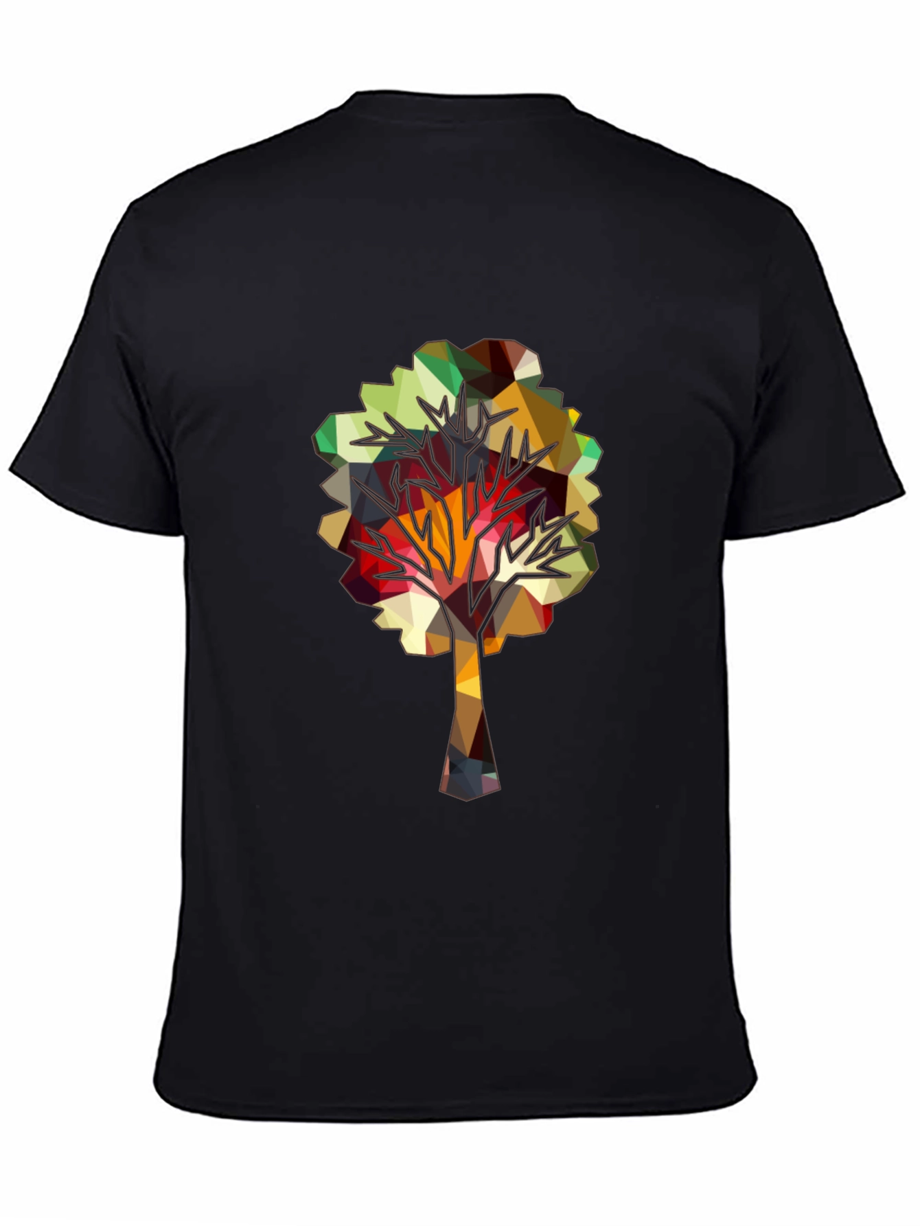 Geometric Tree Graphic Tee - Abstract Polygonal Art Shirt