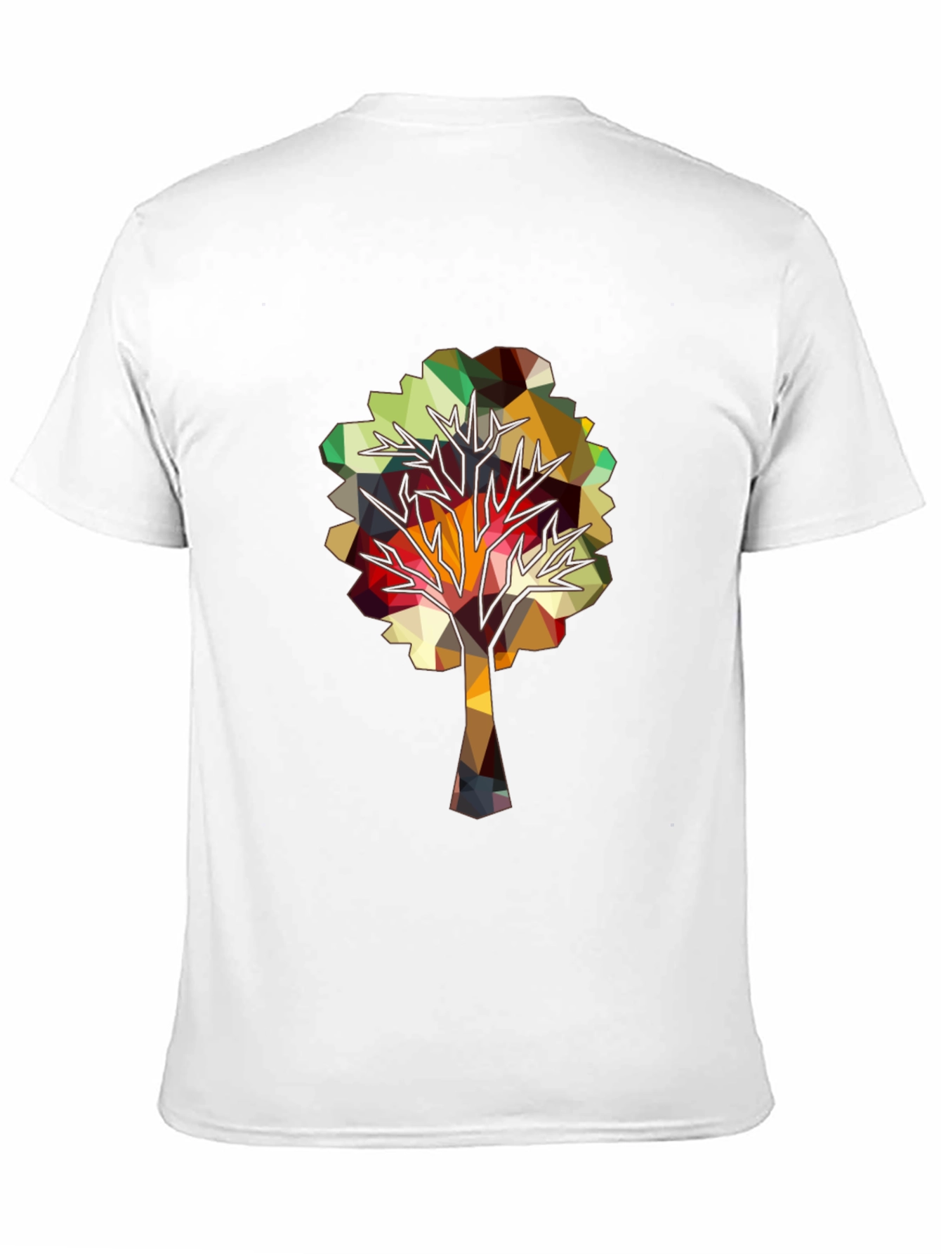 Geometric Tree Graphic Tee - Abstract Polygonal Art Shirt
