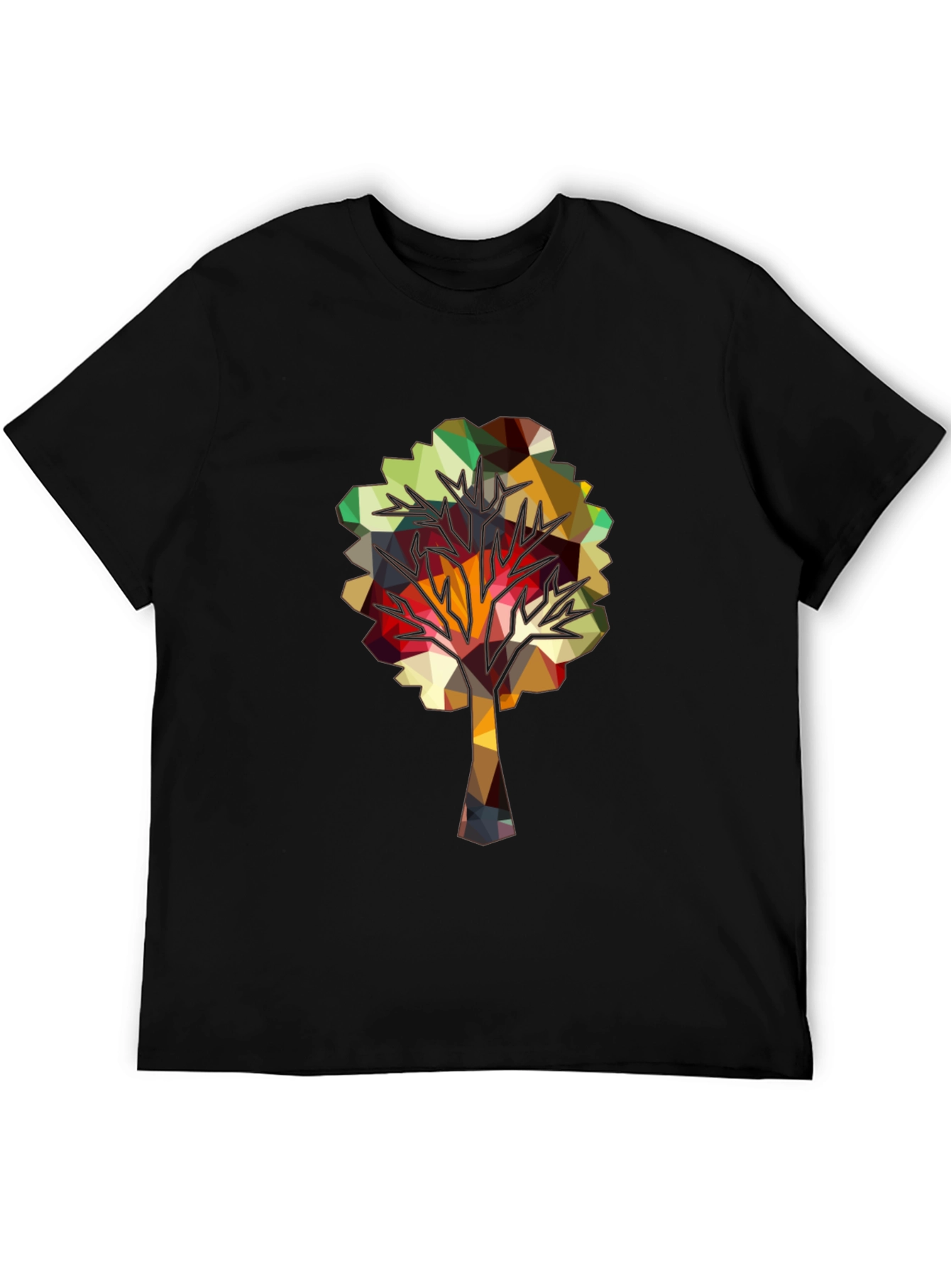 Geometric Tree Graphic Tee - Abstract Polygonal Art Shirt