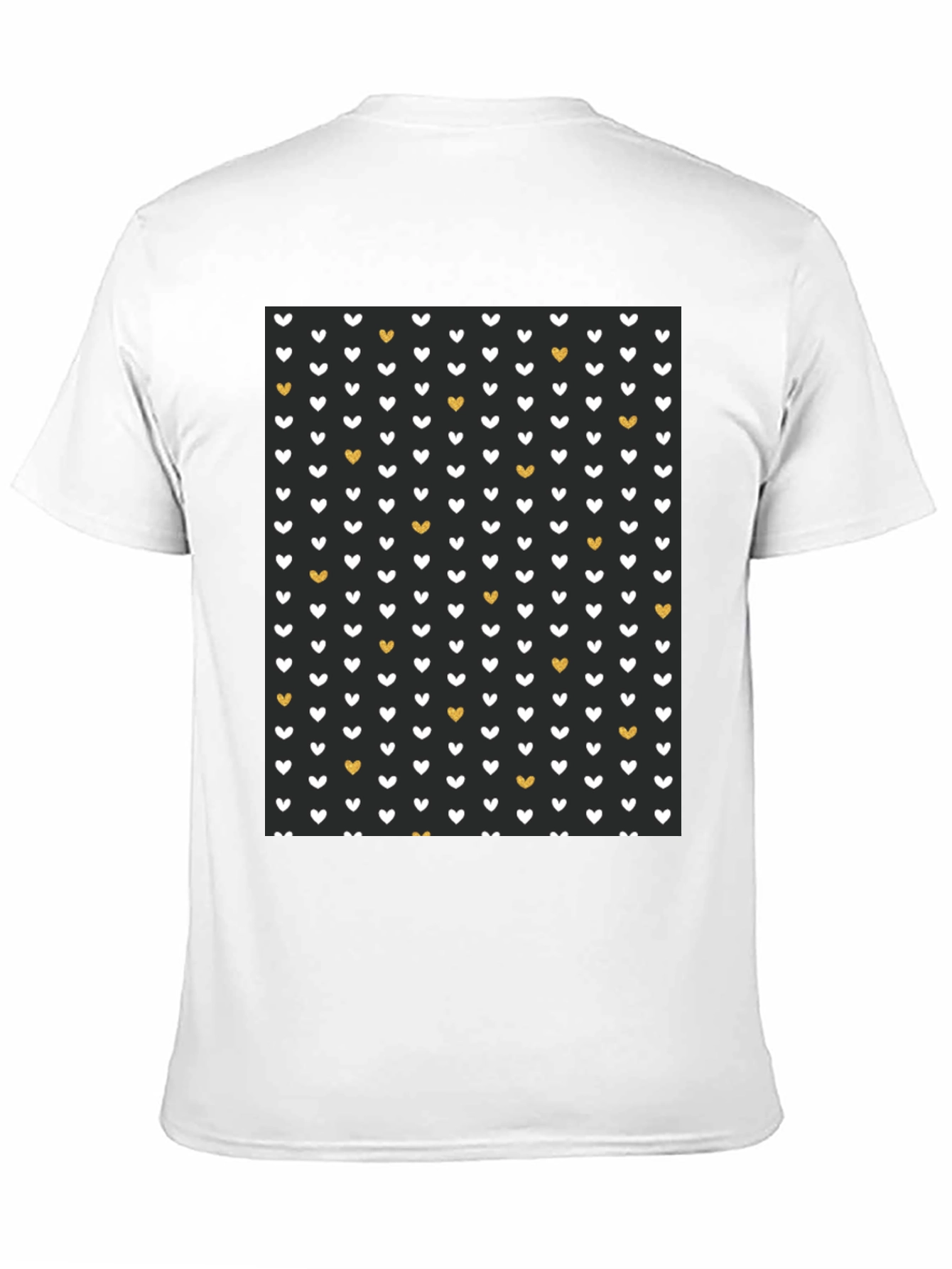 Heart Pattern Black T-Shirt
