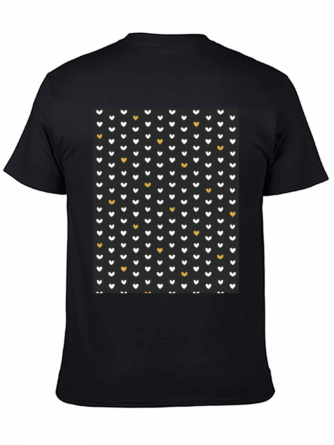 Heart Pattern Black T-Shirt