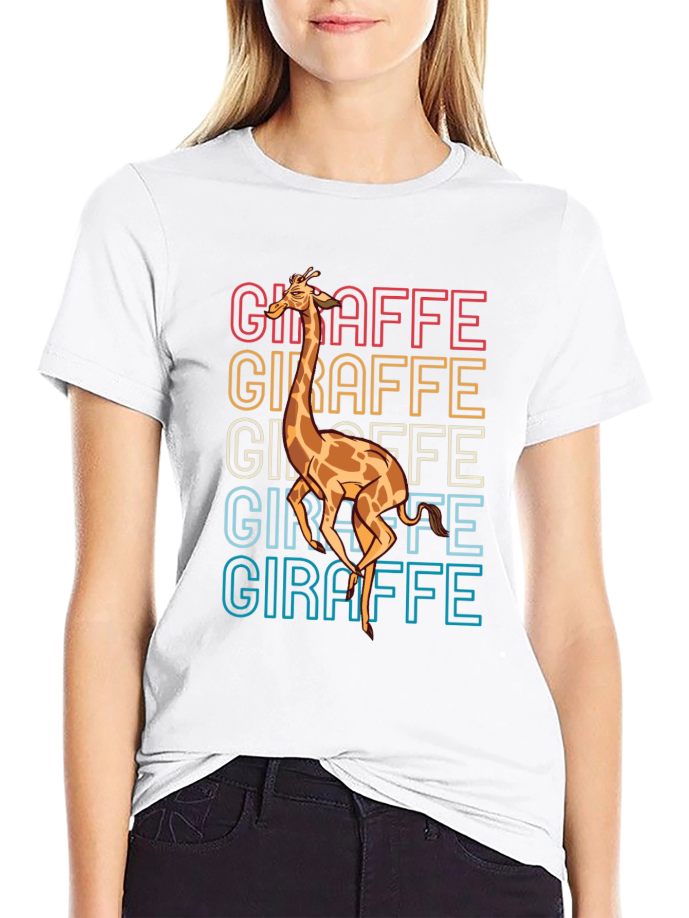 Retro Giraffe Graphic Tee - Cool Animal Lover Shirt