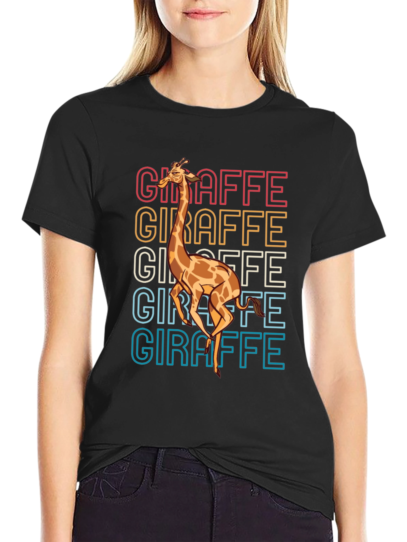 Retro Giraffe Graphic Tee - Cool Animal Lover Shirt