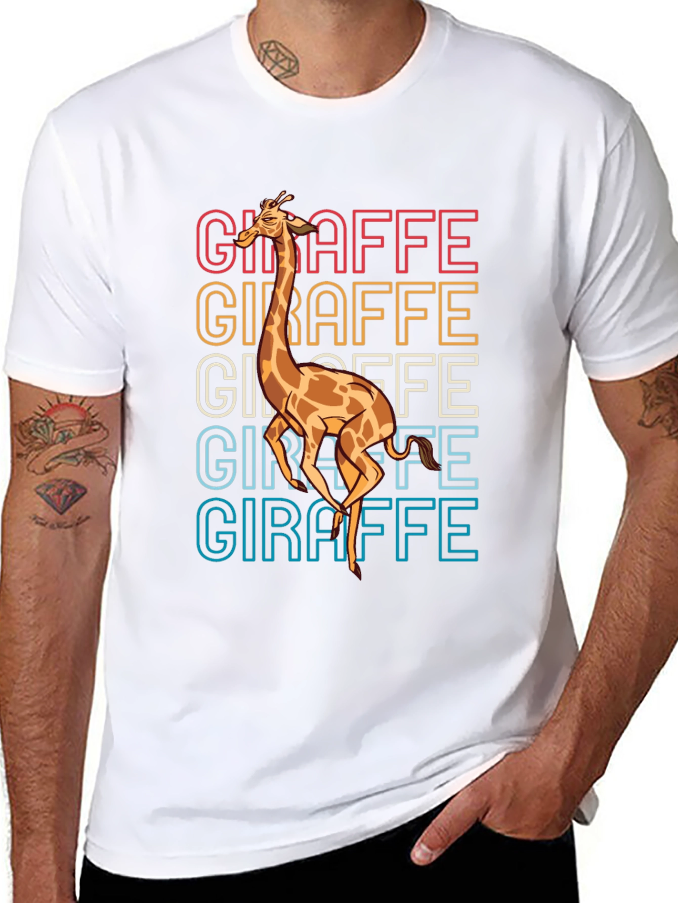 Retro Giraffe Graphic Tee - Cool Animal Lover Shirt
