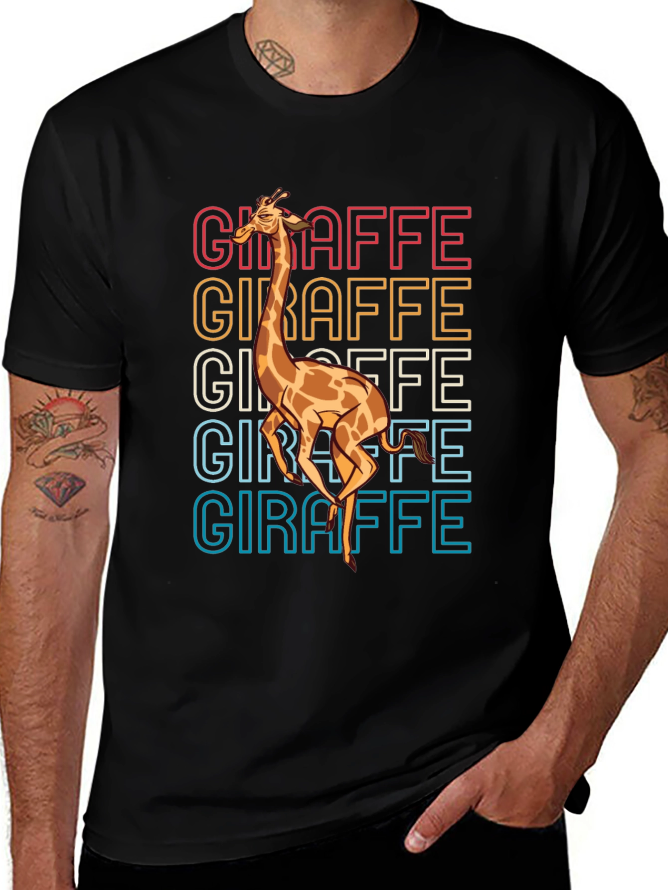 Retro Giraffe Graphic Tee - Cool Animal Lover Shirt