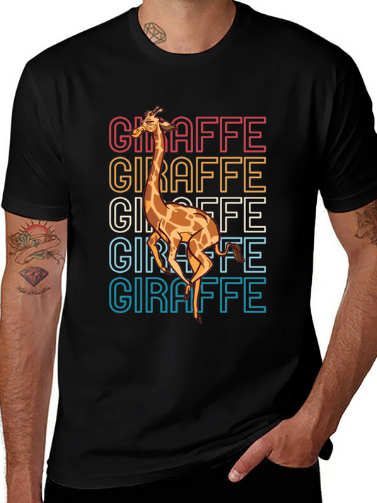 Retro Giraffe Graphic Tee - Cool Animal Lover Shirt