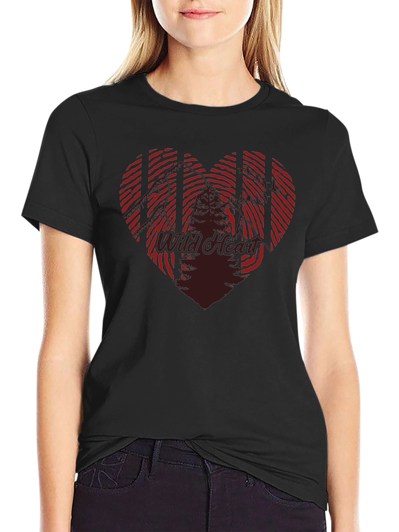Wild Heart Graphic Tee - Mens Black Casual T-Shirt