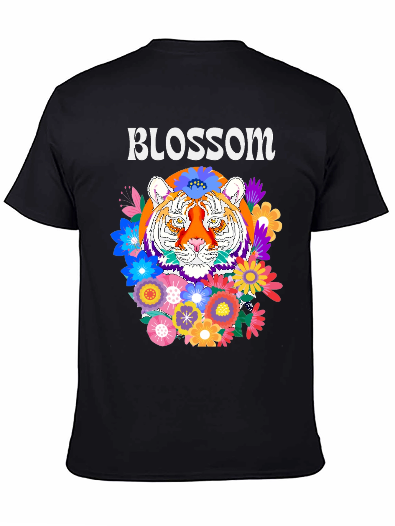 Blossom Tiger Graphic Tee - Black
