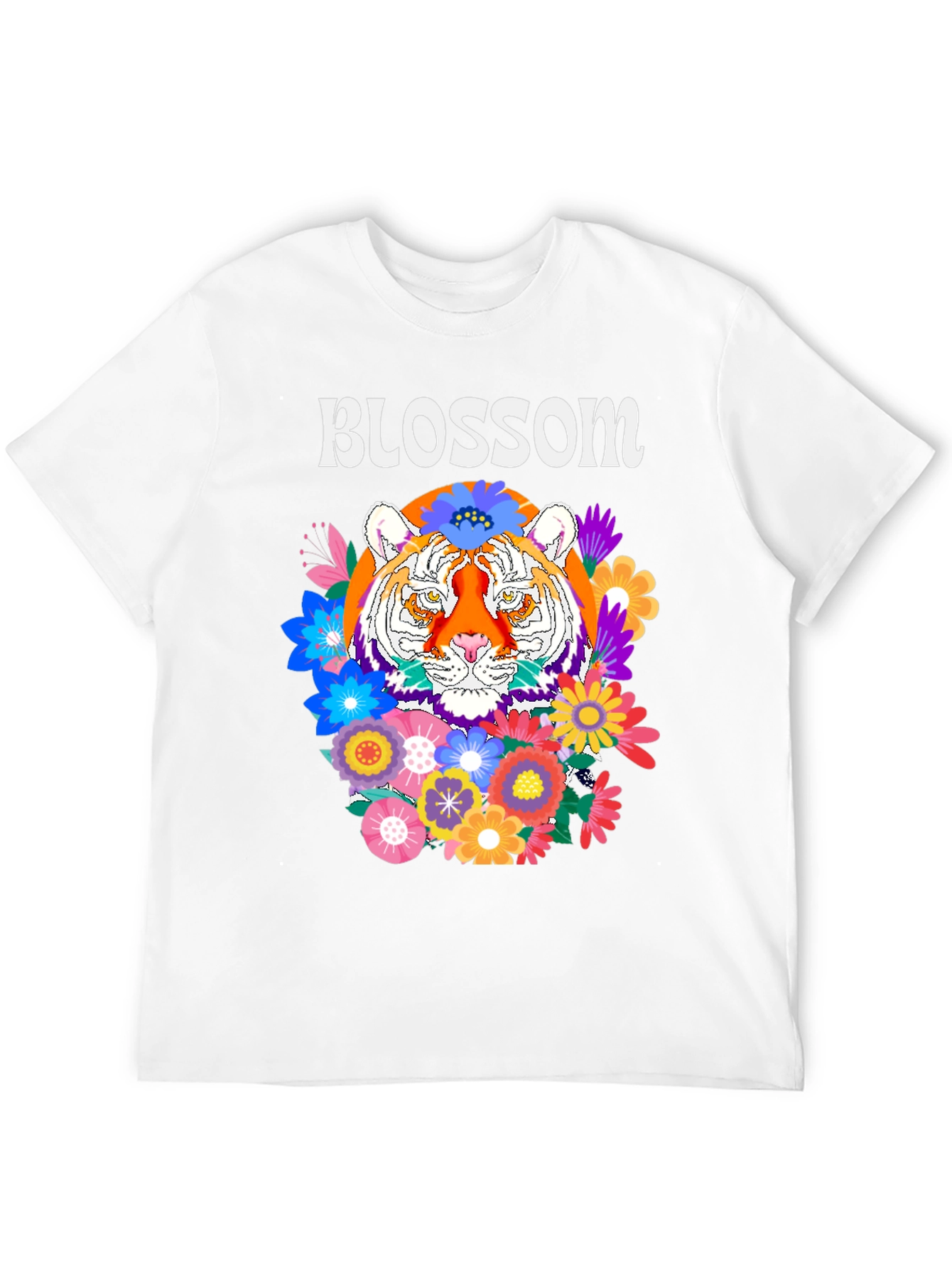 Blossom Tiger Graphic Tee - Black
