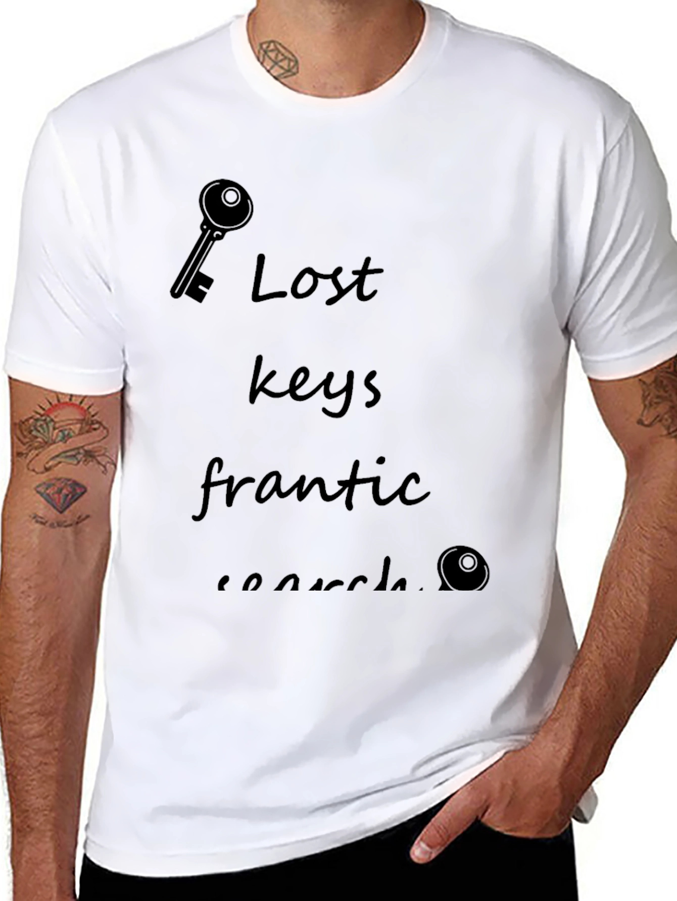 Lost Keys T-Shirt - Frantic Searches Design