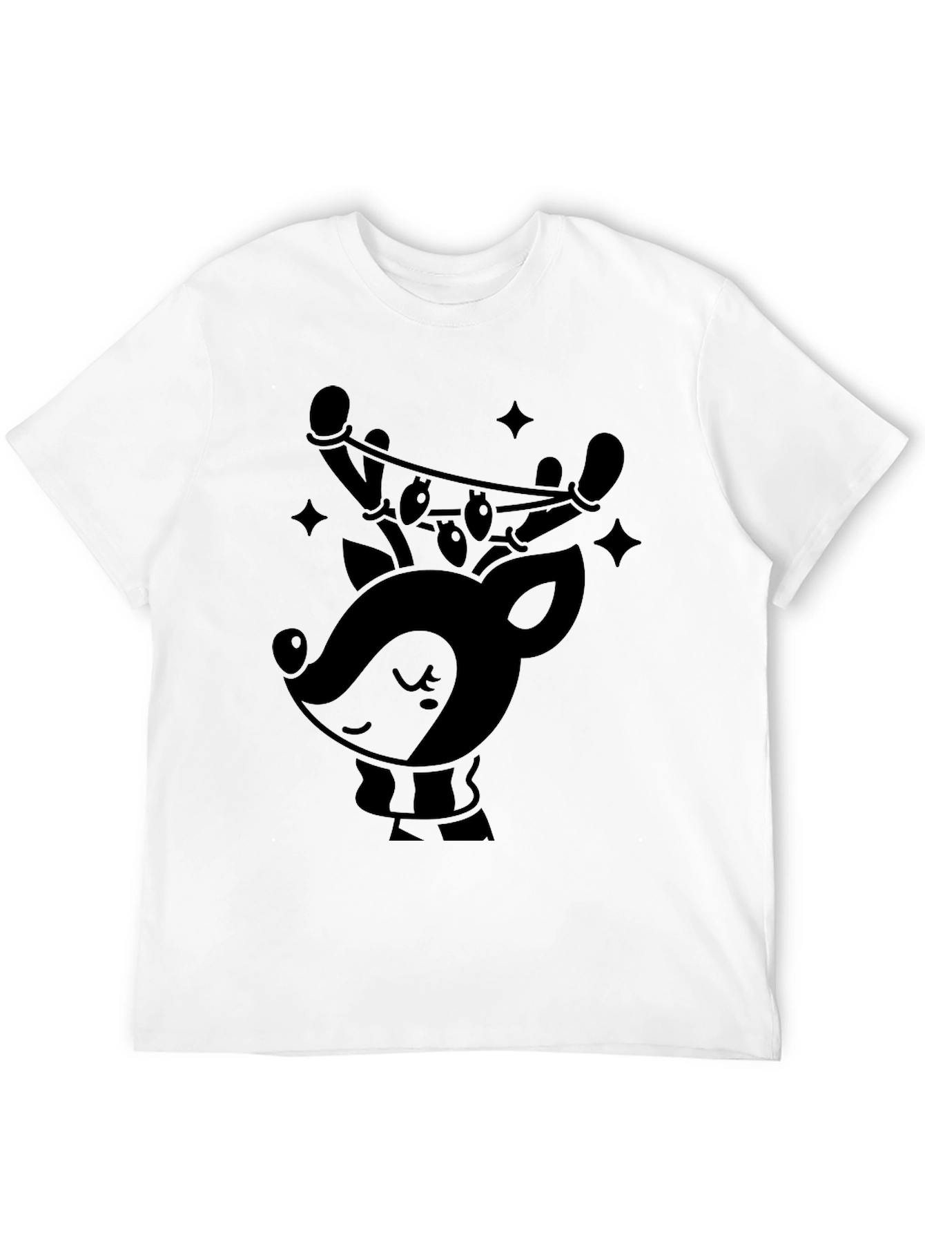 Festive Deer Graphic Tee - Holiday Season Style