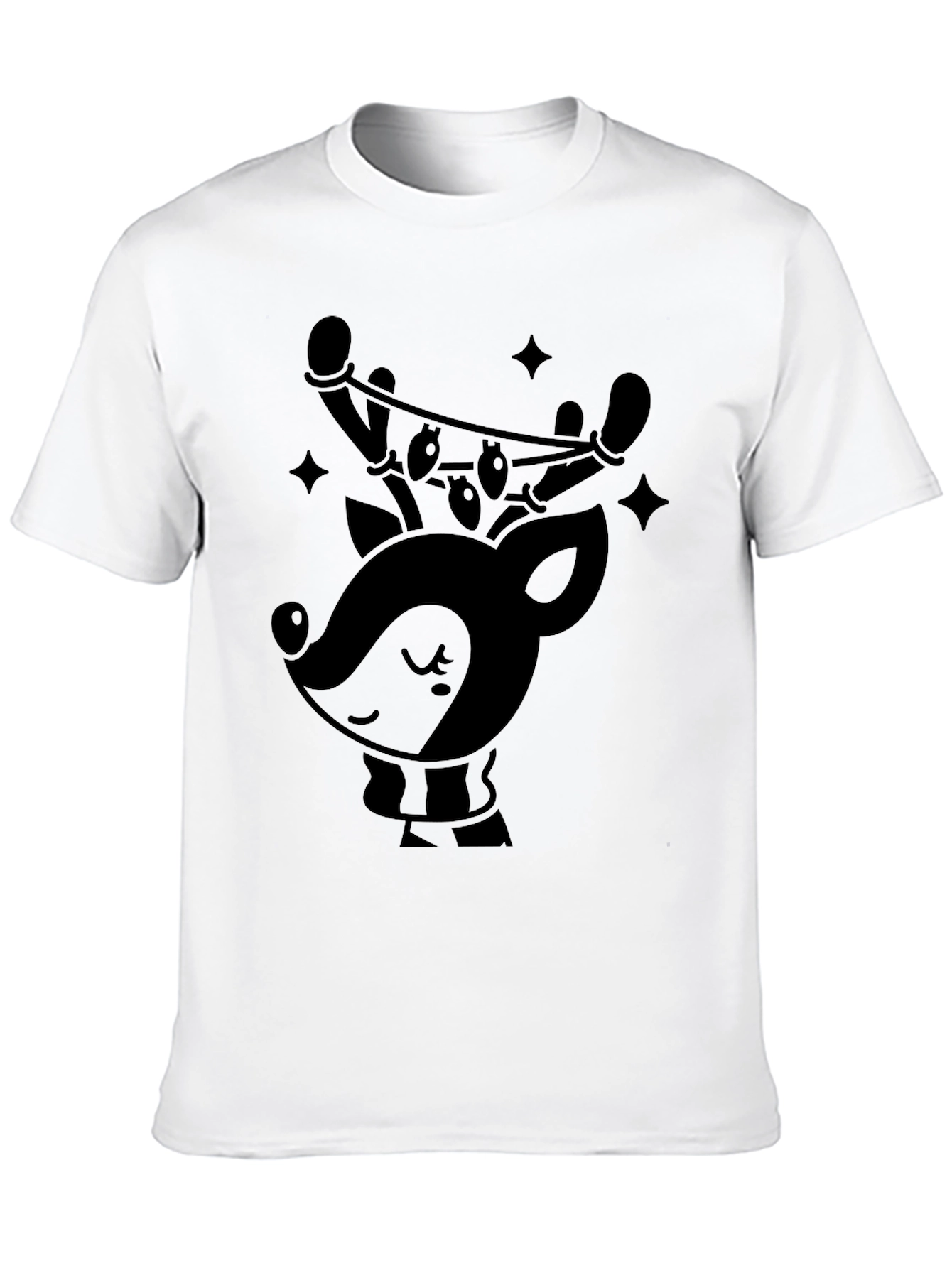 Festive Deer Graphic Tee - Holiday Season Style