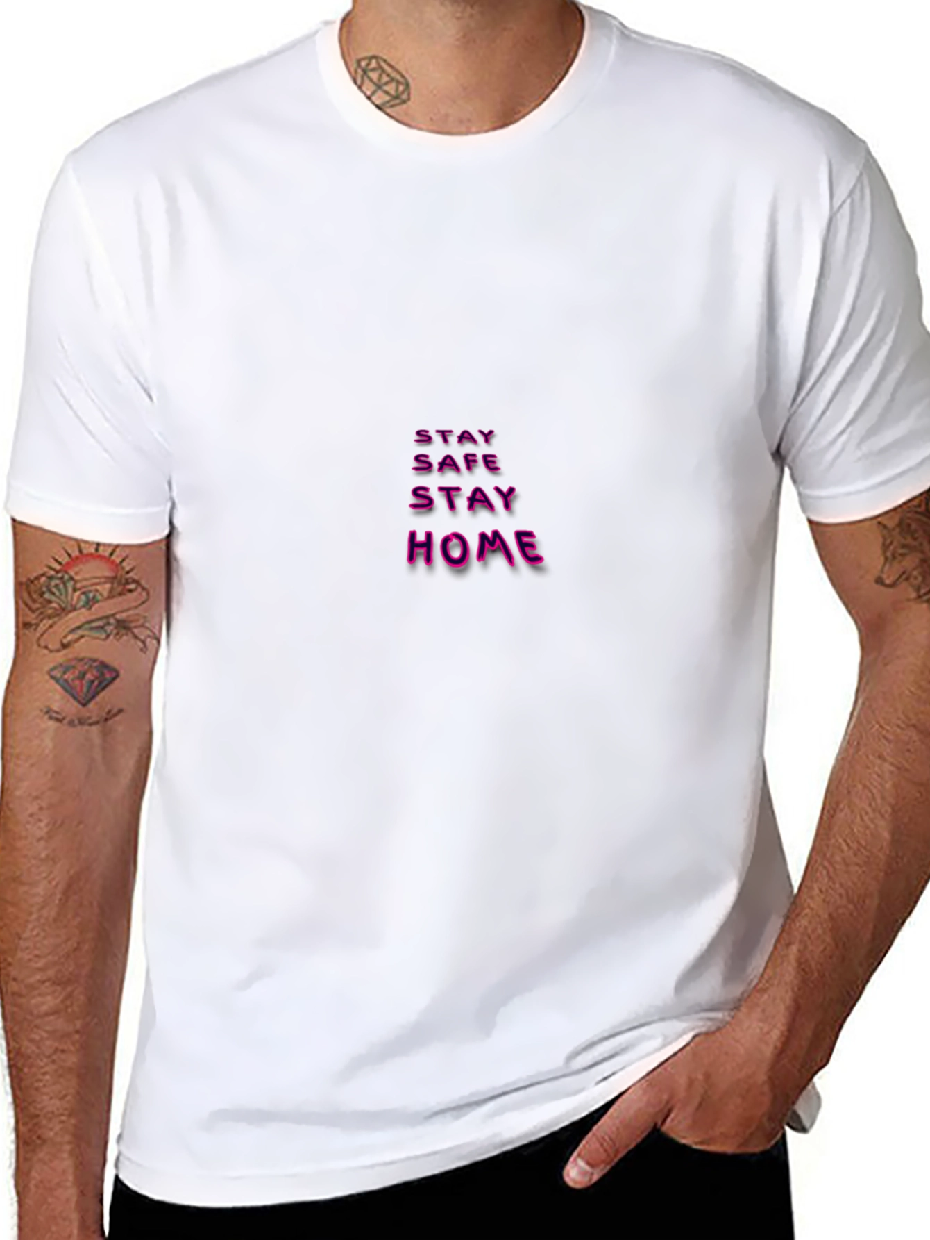 Stay Safe Stay Home Black T-Shirt