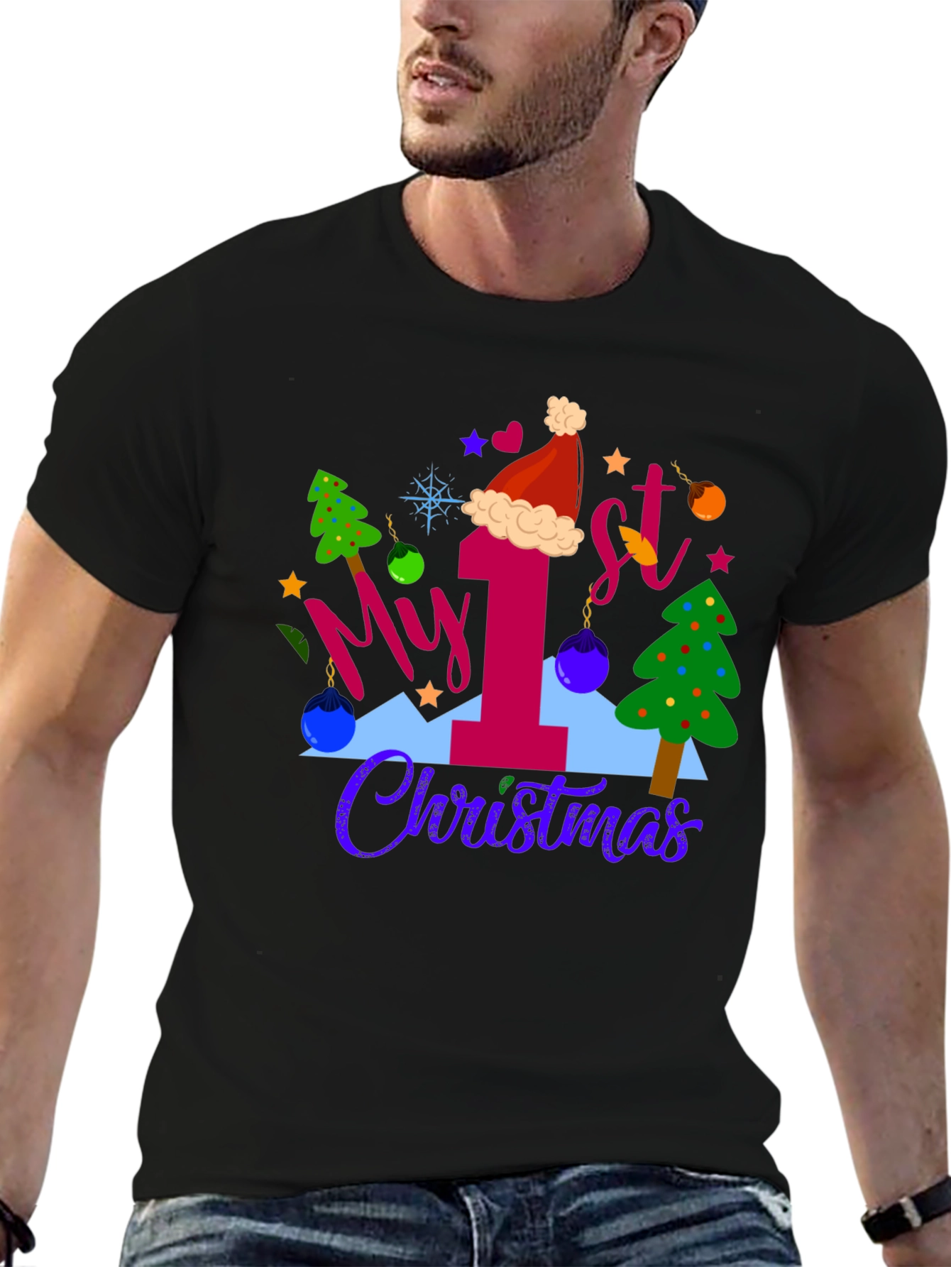 My 1st Christmas Black T-Shirt