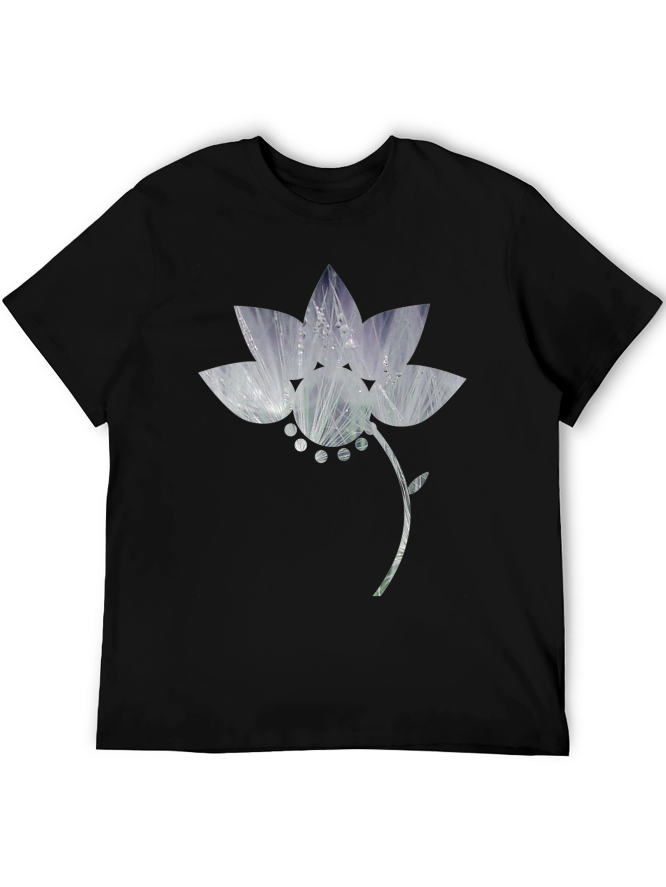 Floral Graphic Print Black T-Shirt