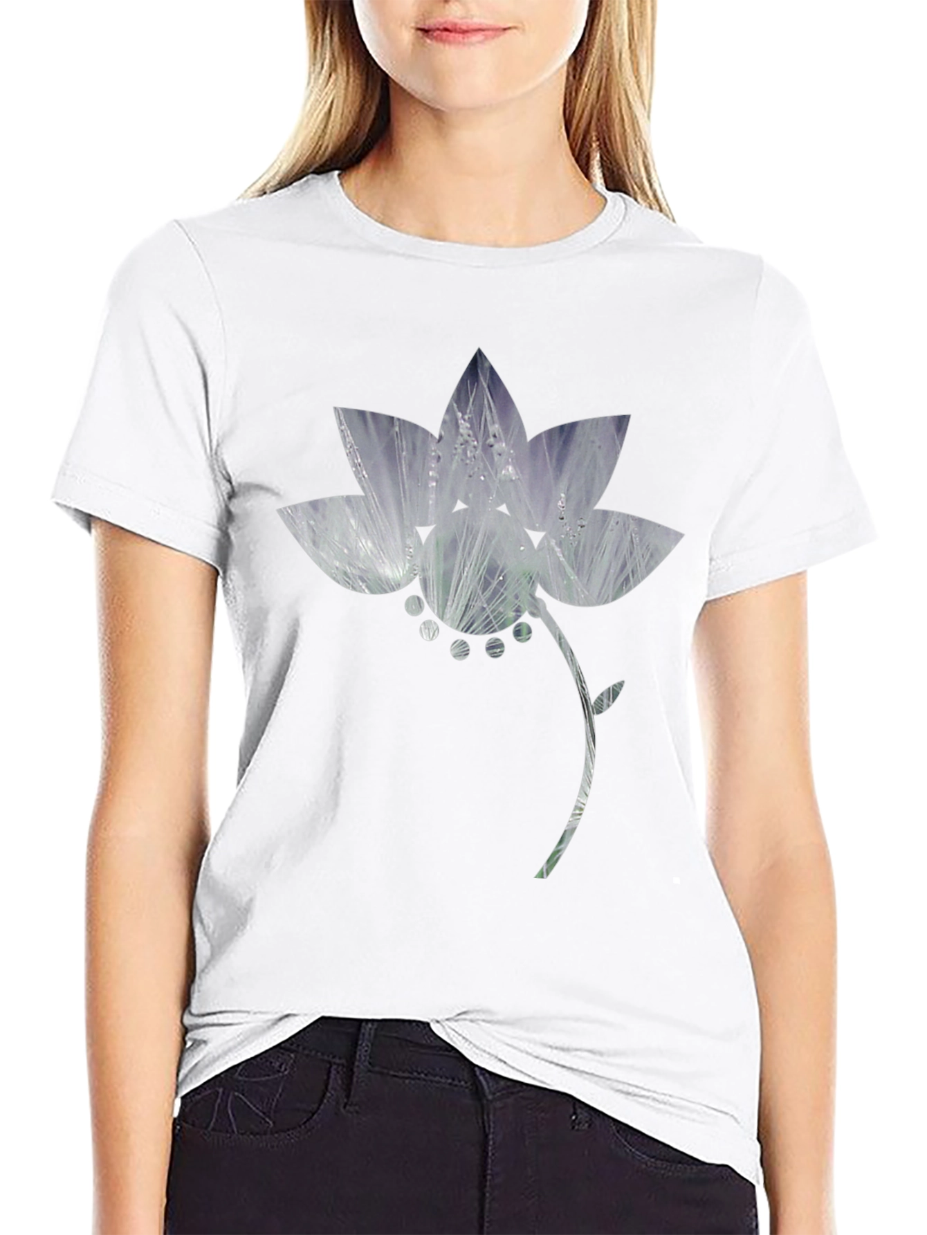 Floral Graphic Print Black T-Shirt