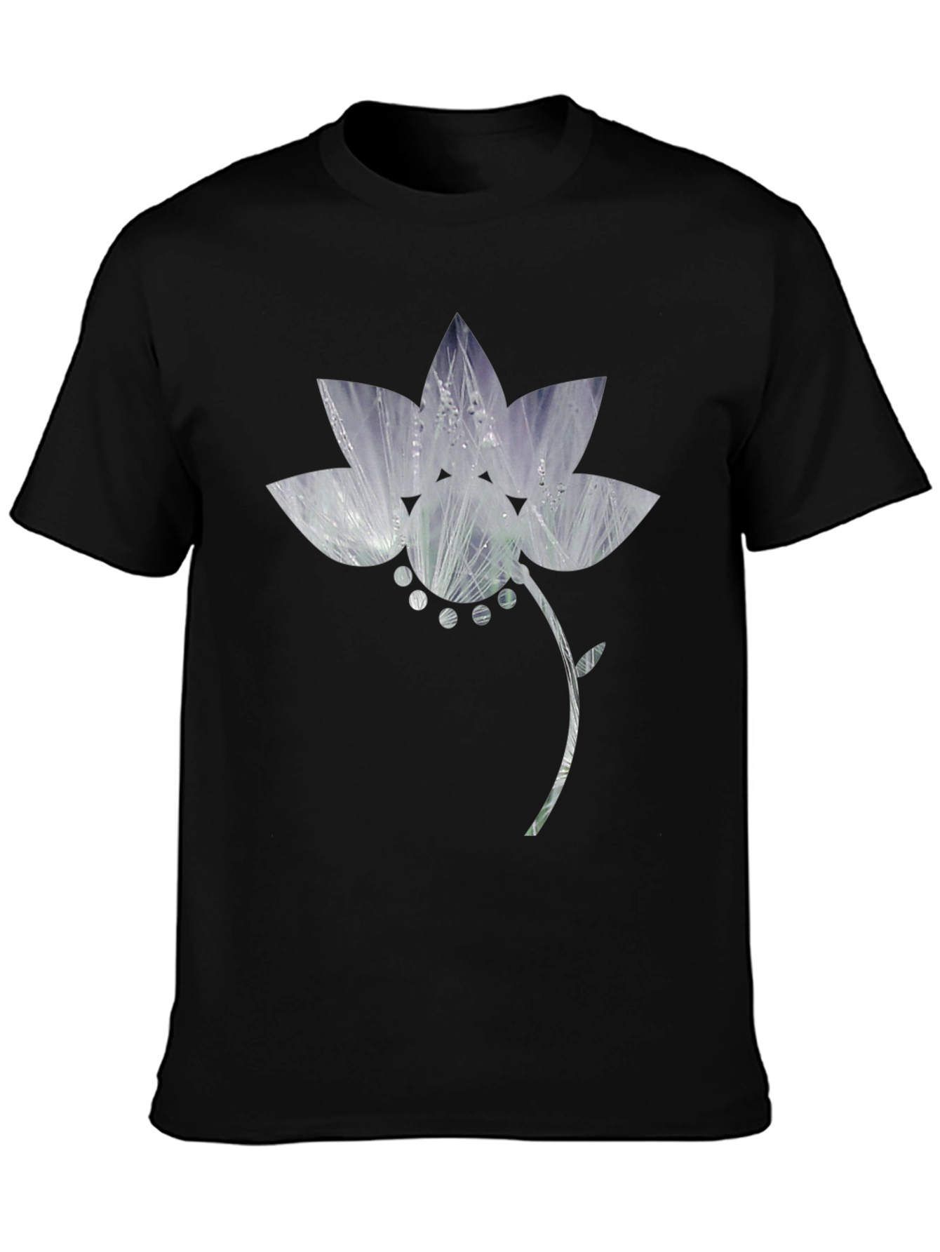 Floral Graphic Print Black T-Shirt