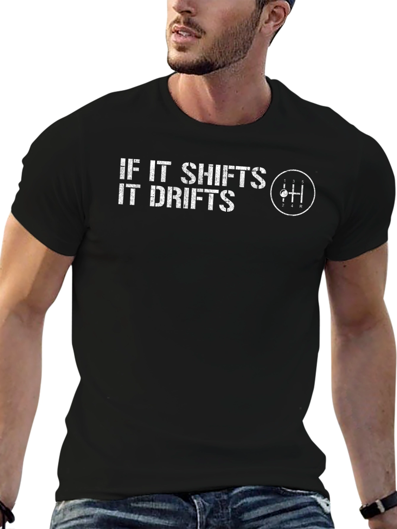 If It Shifts It Drifts Mens Black T-Shirt