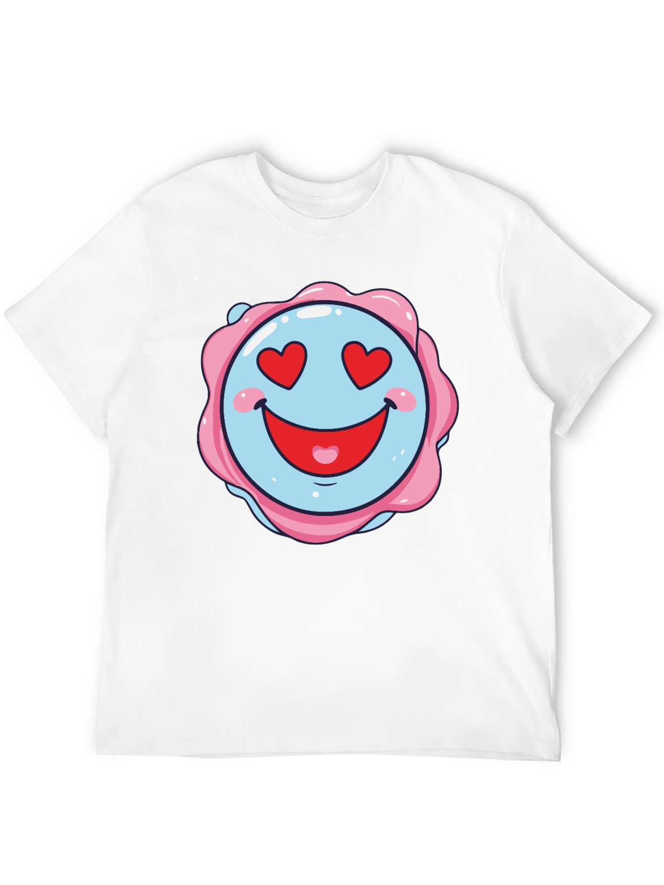 Love Heart Emoji Graphic Black T-Shirt