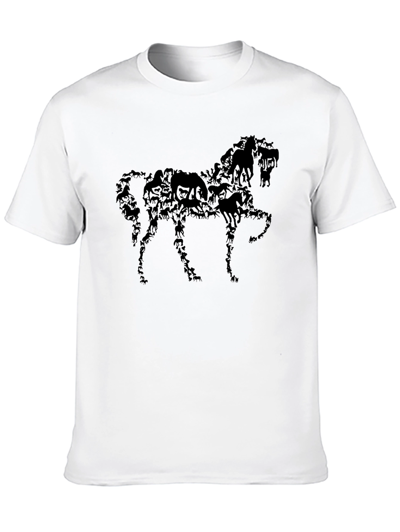 Horse Silhouette Graphic Black T-Shirt
