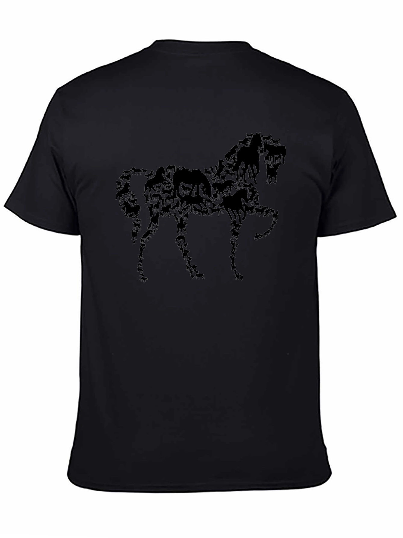 Horse Silhouette Graphic Black T-Shirt