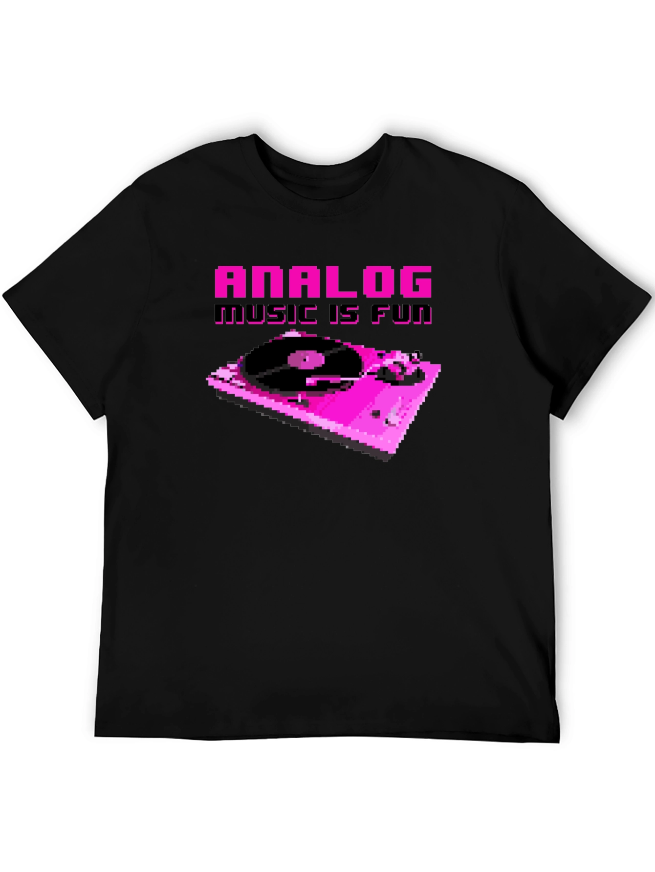 Analog Music is Fun Pixel Art T-Shirt
