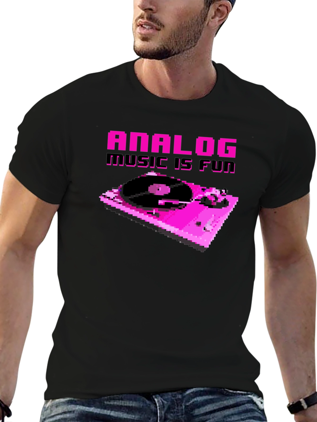 Analog Music is Fun Pixel Art T-Shirt
